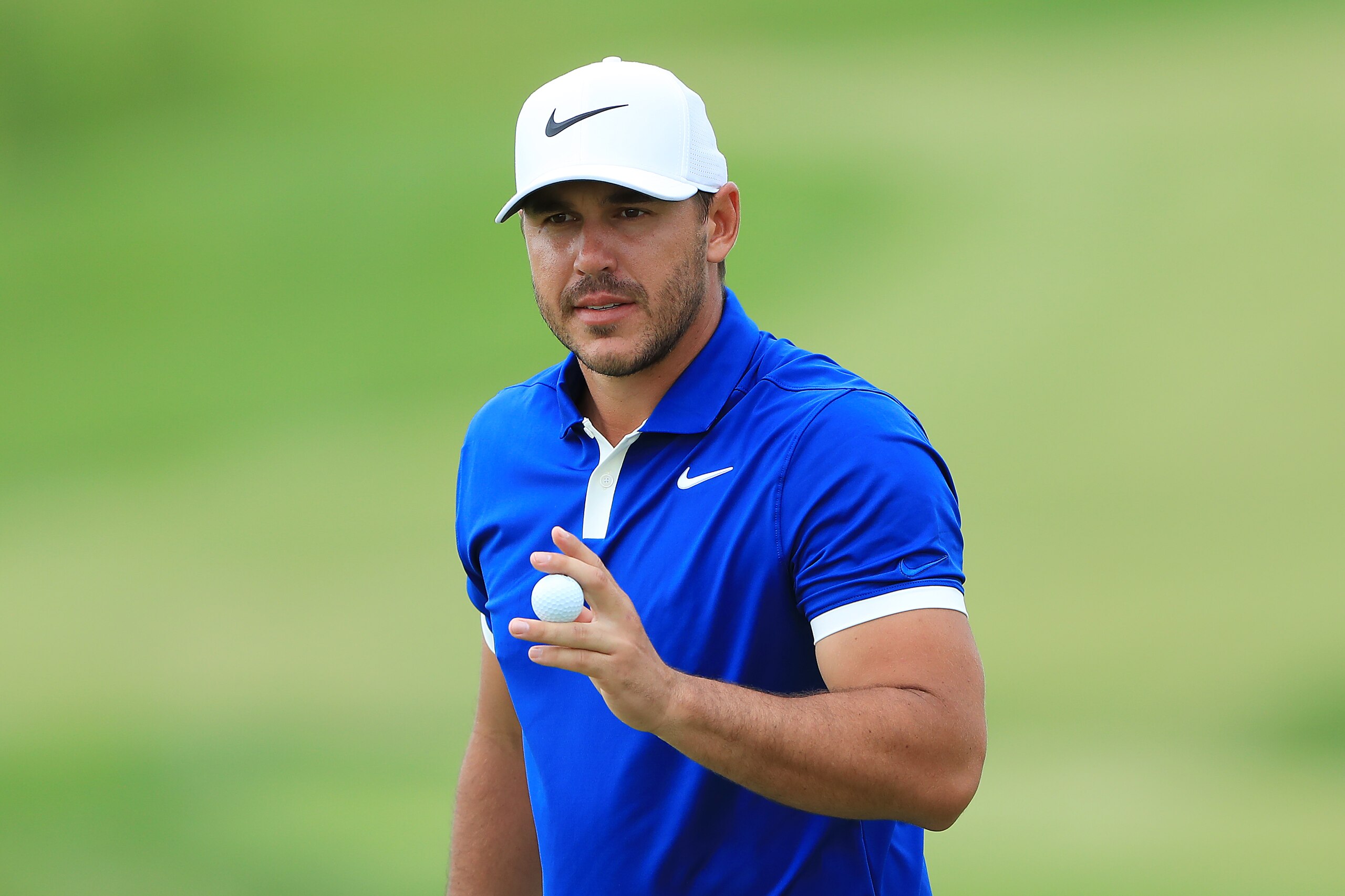 BLAINE, MINNESOTA - JULY 04: Brooks Koepka of the United States reacts after a putt on the 16th green during the first round of the 3M Open at TPC Twin Cities on July 04, 2019 in Blaine, Minnesota. (Photo by Sam Greenwood/Getty Images) BLAINE, MINNESOTA - JULY 04: Brooks Koepka of the United States reacts after a putt on the 16th green during the first round of the 3M Open at TPC Twin Cities on July 04, 2019 in Blaine, Minnesota. (Photo by Sam Greenwood/Getty Images)