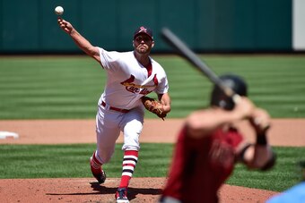ST LOUIS, MO - JULY 14: Adam Wainwright #50 of the St. Louis Cardinals pitches to Tim Locastro #16 of the Arizona Diamondbacks during the sixth inning at Busch Stadium on July 14, 2019 in St Louis, Missouri. (Photo by Jeff Curry/Getty Images) ST LOUIS, MO - JULY 14: Adam Wainwright #50 of the St. Louis Cardinals pitches to Tim Locastro #16 of the Arizona Diamondbacks during the sixth inning at Busch Stadium on July 14, 2019 in St Louis, Missouri. (Photo by Jeff Curry/Getty Images)