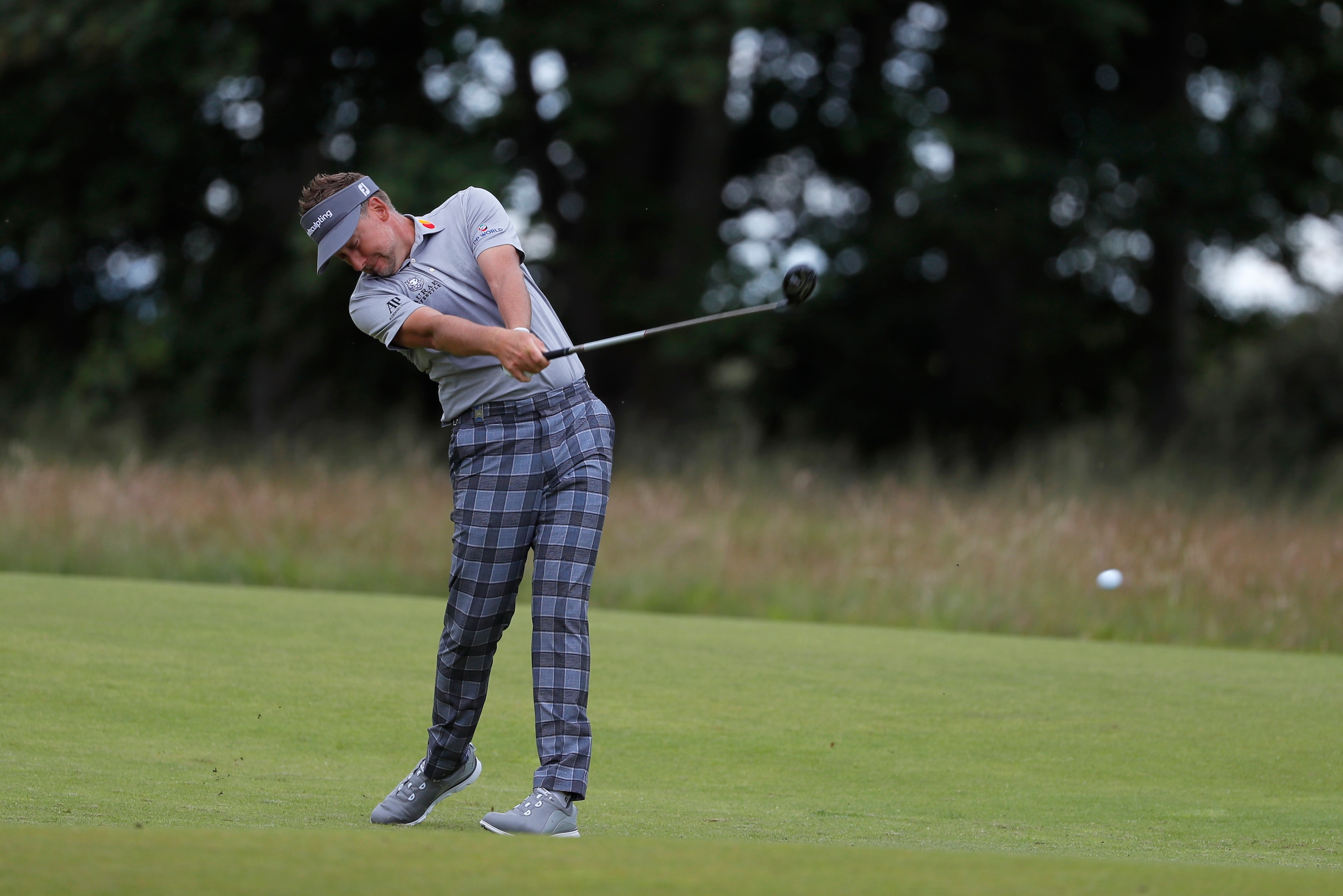 NORTH BERWICK, SCOTLAND - JULY 13: Ian Poulter of England in action on the 1st hole during Day 3 of the Aberdeen Standard Investments Scottish Open at The Renaissance Club on July 13, 2019 in North Berwick, United Kingdom. (Photo by Kevin C. Cox/Getty Ima