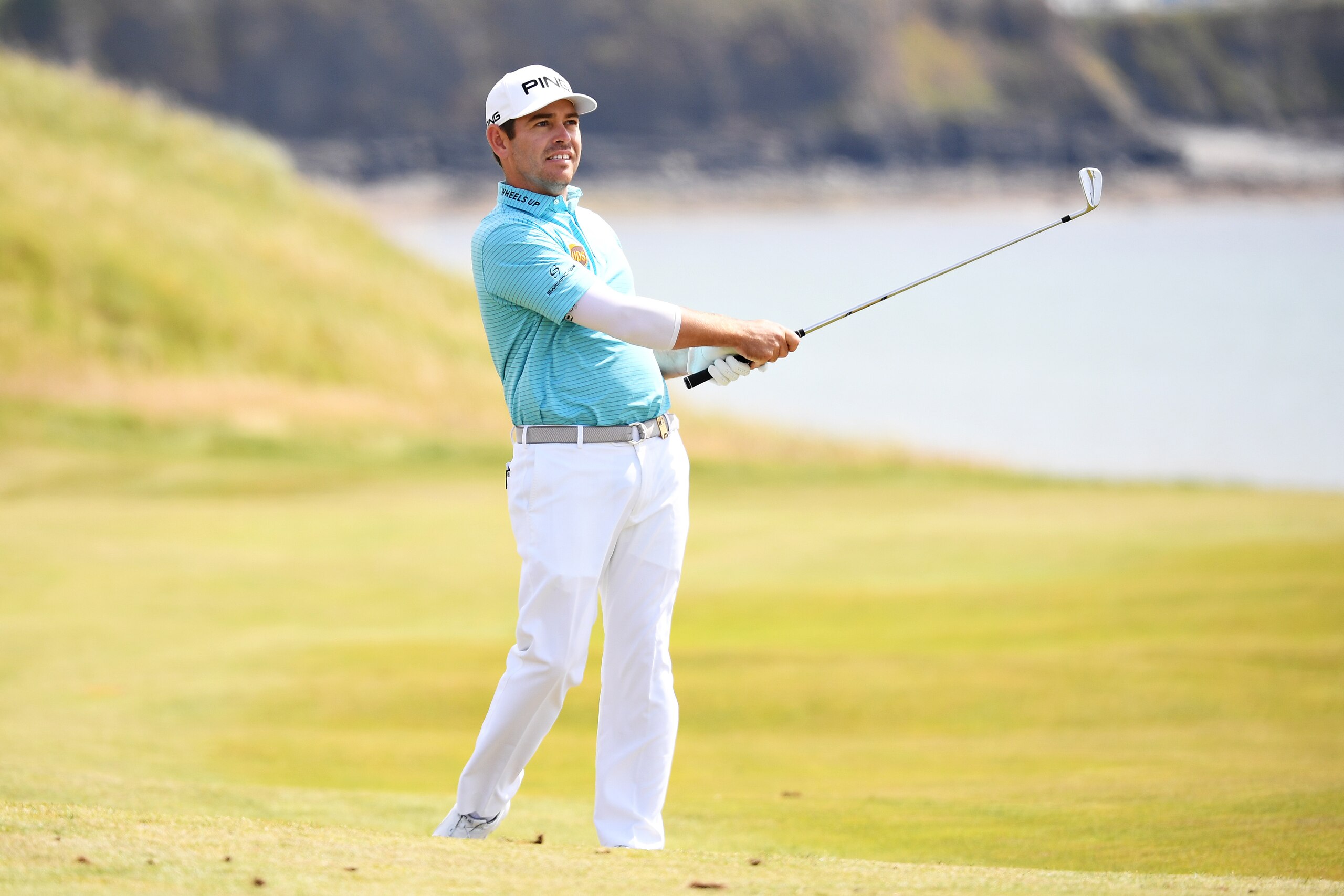 LAHINCH, IRELAND - JULY 04: Louis Oosthuizen of South Africa plays his second shot on the seventh hole during Day One of the Dubai Duty Free Irish Open at Lahinch Golf Club on July 04, 2019 in Lahinch, Ireland. (Photo by Jan Kruger/Getty Images)