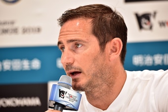 Frank Lampard, head coach of English Premier League club Chelsea, during a press conference ahead of an exhibition match with Japan's club team Kawasaki Frontale in Yokohama on July 16, 2019. (Photo by Kazuhiro NOGI / AFP)        (Photo credit should read