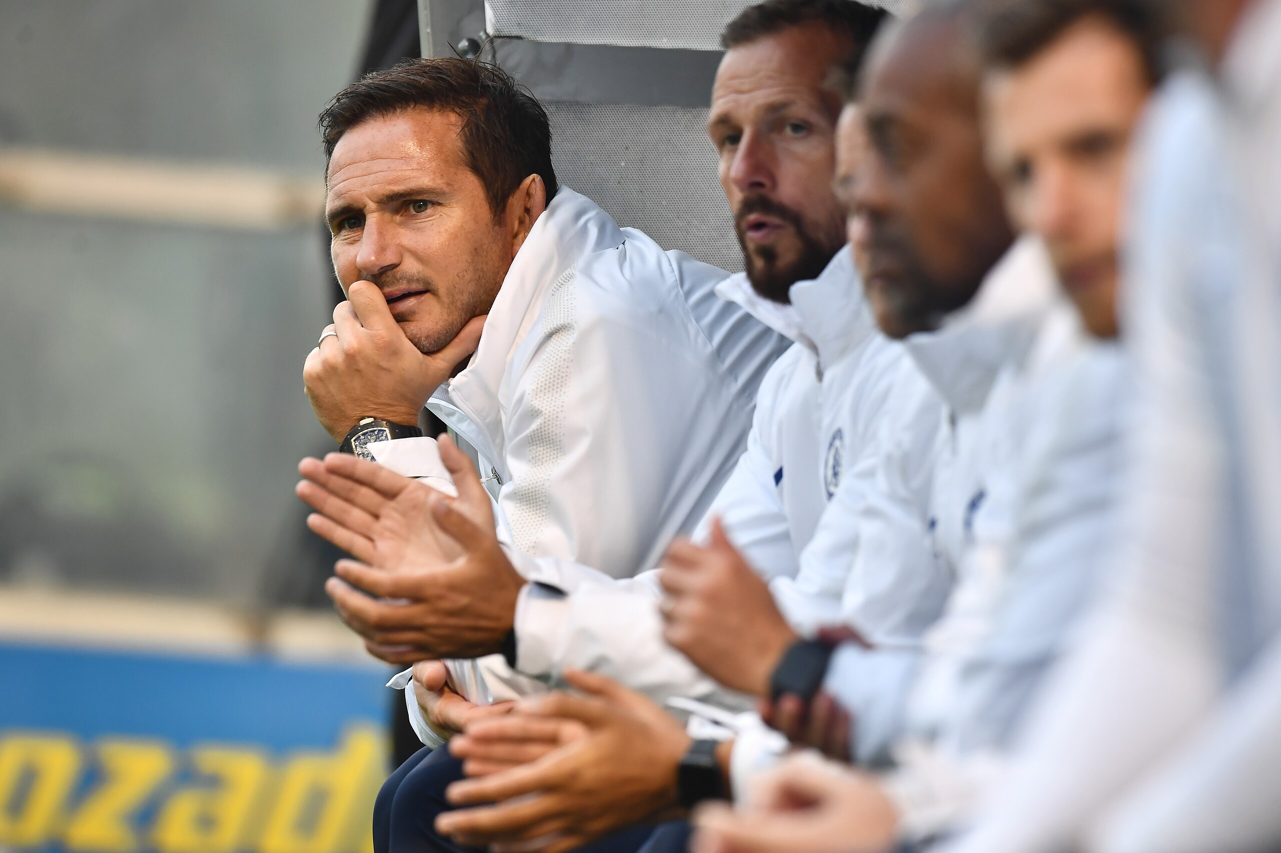 DUBLIN, IRELAND - JULY 10: Frank Lampard, Manager of Chelsea looks on during the Pre-Season Friendly match between Bohemians FC and Chelsea FC at Dalymount Park on July 10, 2019 in Dublin, Ireland. (Photo by Charles McQuillan/Getty Images) DUBLIN, IRELAND - JULY 10: Frank Lampard, Manager of Chelsea looks on during the Pre-Season Friendly match between Bohemians FC and Chelsea FC at Dalymount Park on July 10, 2019 in Dublin, Ireland. (Photo by Charles McQuillan/Getty Images)