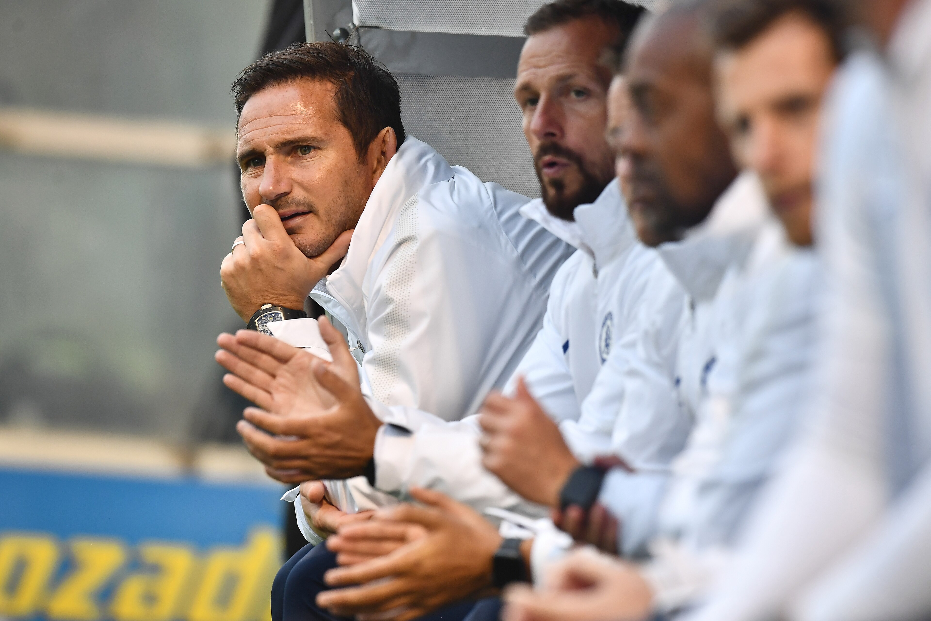 DUBLIN, IRELAND - JULY 10: Frank Lampard, Manager of Chelsea looks on during the Pre-Season Friendly match between Bohemians FC and Chelsea FC at Dalymount Park on July 10, 2019 in Dublin, Ireland. (Photo by Charles McQuillan/Getty Images) DUBLIN, IRELAND - JULY 10: Frank Lampard, Manager of Chelsea looks on during the Pre-Season Friendly match between Bohemians FC and Chelsea FC at Dalymount Park on July 10, 2019 in Dublin, Ireland. (Photo by Charles McQuillan/Getty Images)