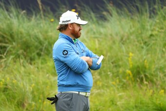 PORTRUSH, NORTHERN IRELAND - JULY 19: J. B. Holmes of the United States looks on the 18th green during the second round of the 148th Open Championship held on the Dunluce Links at Royal Portrush Golf Club on July 19, 2019 in Portrush, United Kingdom. (Pho