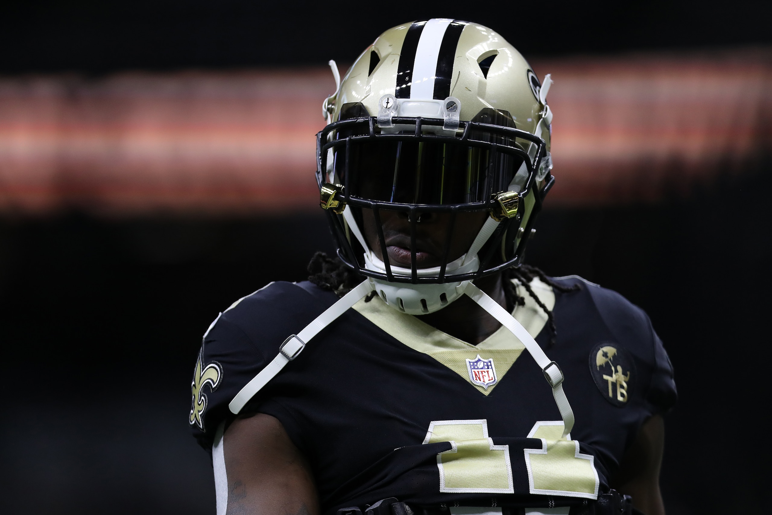 NEW ORLEANS, LOUISIANA - JANUARY 13: Alvin Kamara #41 of the New Orleans Saints during the NFC Divisional Playoff at the Mercedes Benz Superdome on January 13, 2019 in New Orleans, Louisiana. (Photo by Chris Graythen/Getty Images)