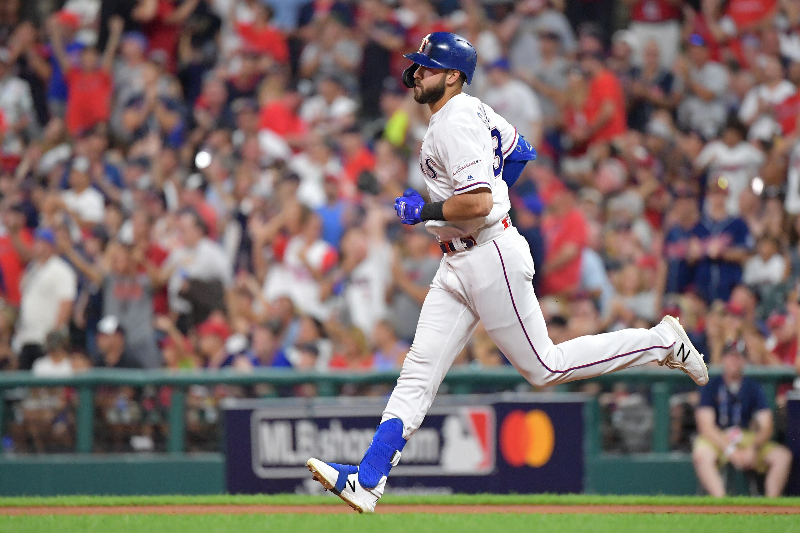CLEVELAND, OHIO - JULY 09: Joey Gallo #13 of the Texas Rangers during the 2019 MLB All-Star Game at Progressive Field on July 09, 2019 in Cleveland, Ohio. (Photo by Jason Miller/Getty Images)