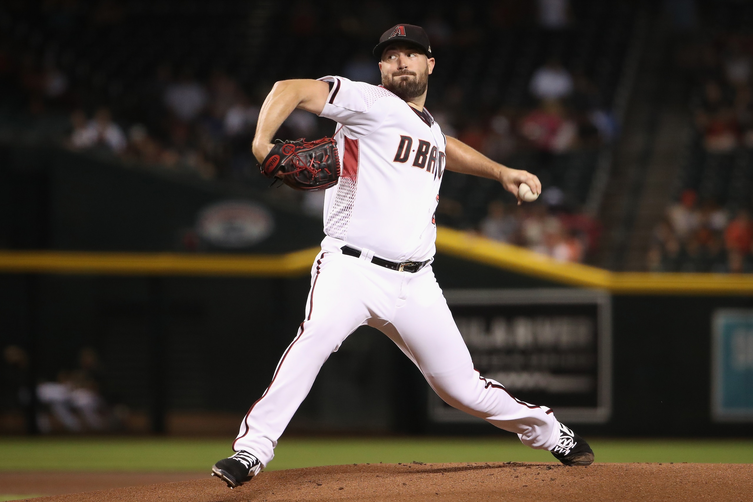 PHOENIX, ARIZONA - JULY 22:  Starting pitcher Robbie Ray #38 of the Arizona Diamondbacks pitches against the Baltimore Orioles during first inning of the MLB game at Chase Field on July 22, 2019 in Phoenix, Arizona. (Photo by Christian Petersen/Getty Imag
