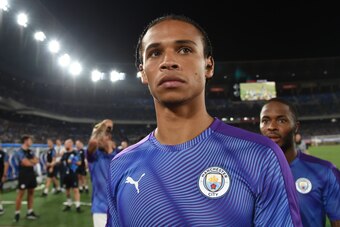 YOKOHAMA, JAPAN - JULY 27: Leroy Sane of Manchester City looks on after the preseason friendly match between Yokohama F.Marinos and Manchester City at Nissan Stadium on July 27, 2019 in Yokohama, Kanagawa, Japan. (Photo by Hiroki Watanabe/Getty Images)