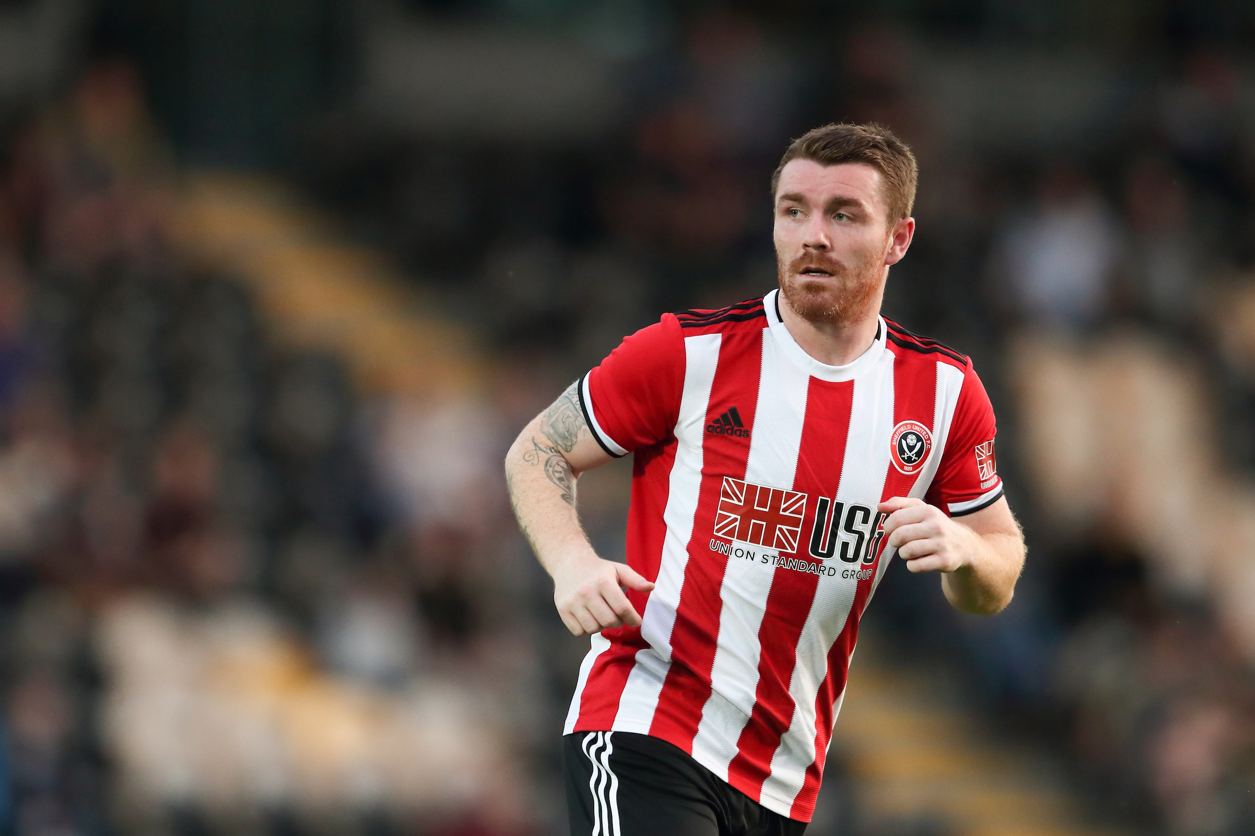 BURTON-UPON-TRENT, ENGLAND - JULY 16: John Fleck of Sheffield United during the Pre-Season Friendly match between Burton Albion and Sheffield United at Pirelli Stadium on July 16, 2019 in Burton-upon-Trent, England. (Photo by James Williamson - AMA/Getty 
