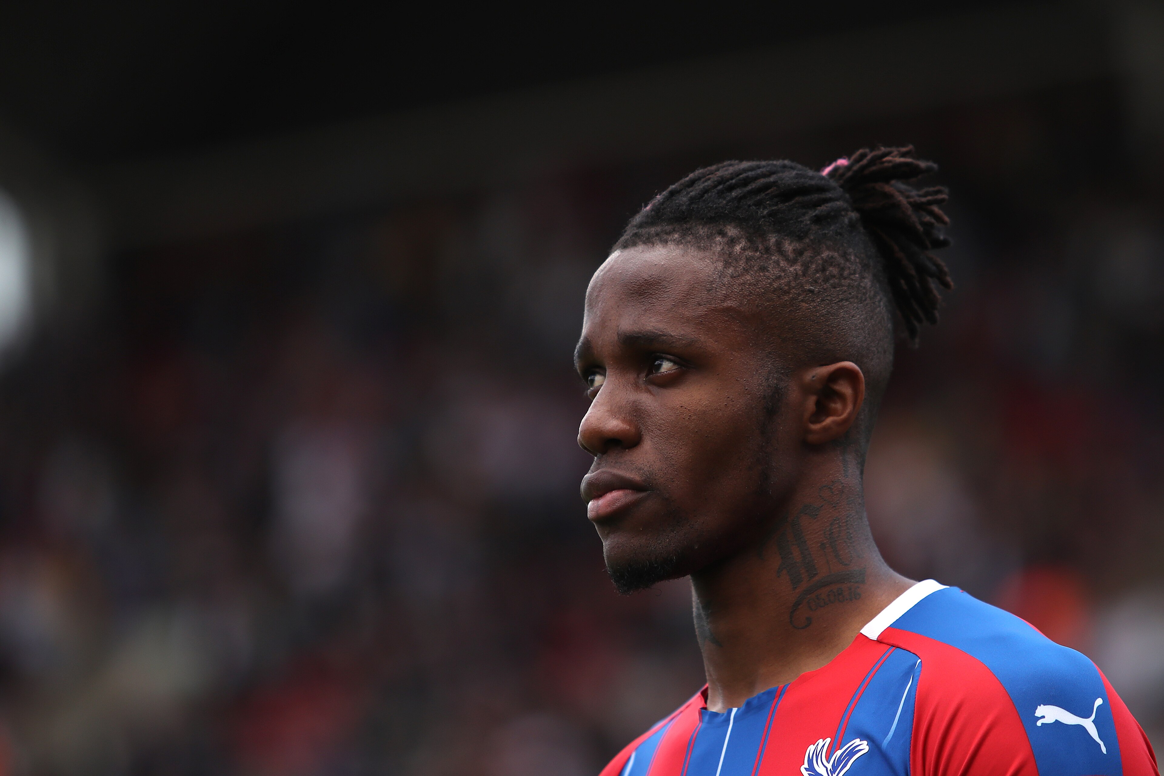 LONDON, ENGLAND - MAY 12: Wilfried Zaha of Crystal Palace during the Premier League match between Crystal Palace and AFC Bournemouth at Selhurst Park on May 12, 2019 in London, United Kingdom. (Photo by Christopher Lee/Getty Images)