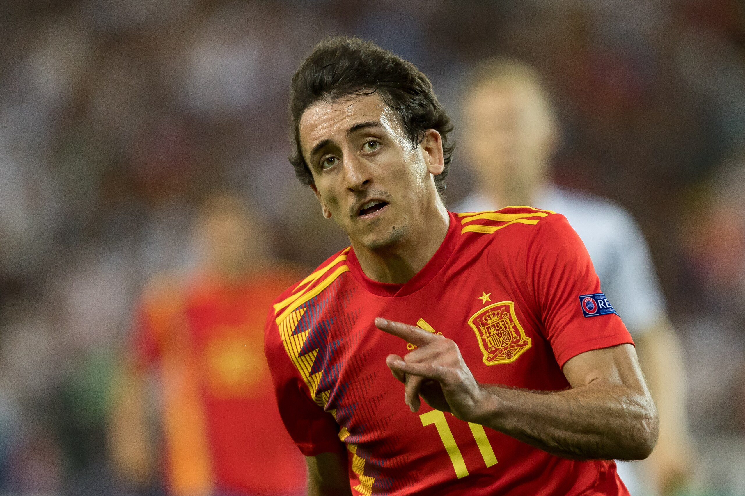 UDINE, ITALY - JUNE 30: Mikel Oyarzabal of Spain gestures during he 2019 UEFA U-21 Final between Spain and Germanyat Stadio Friuli on June 30, 2019 in Udine, Italy. (Photo by TF-Images/Getty Images)