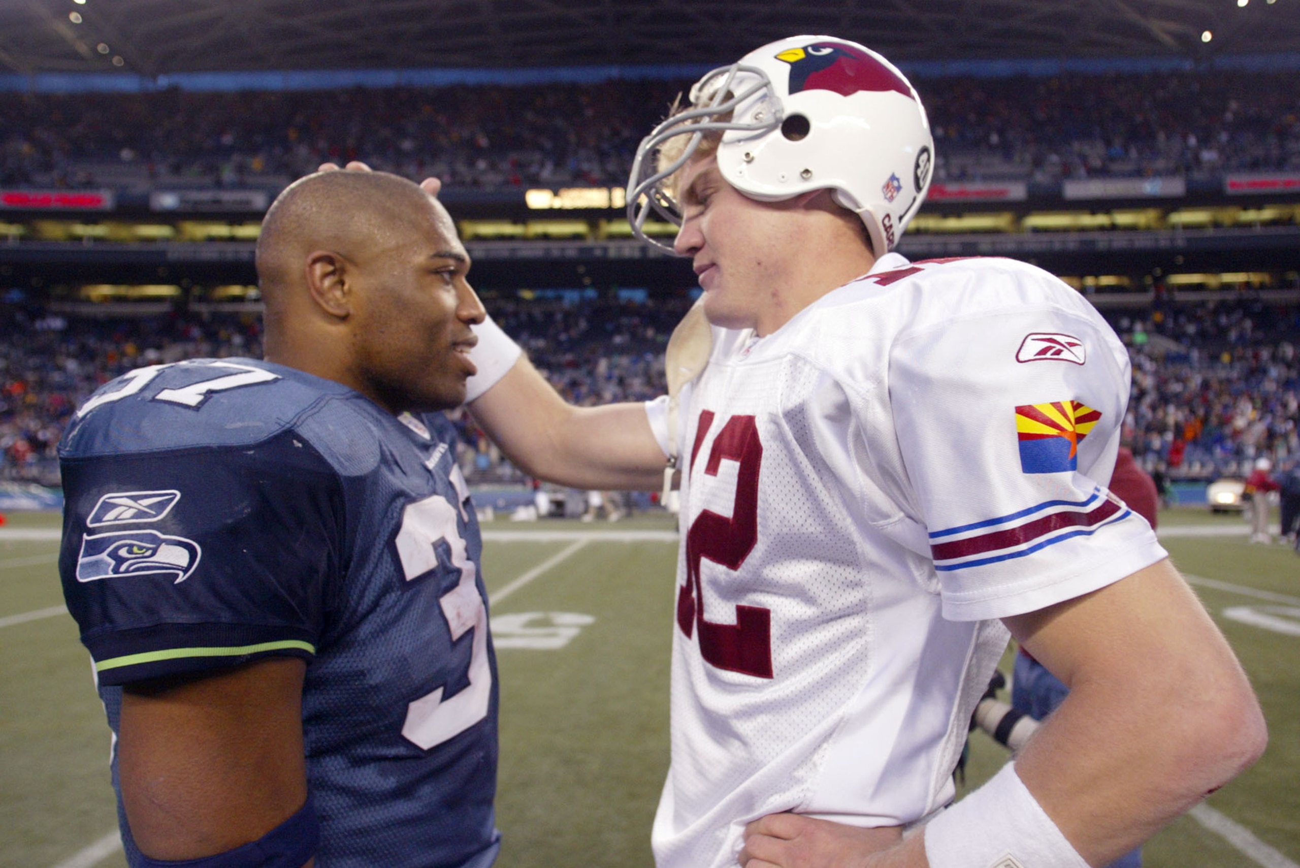 Josh McCown was a Cardinal back in 2004 when he greeted Seattle's Shaun Alexander after a game. Josh McCown was a Cardinal back in 2004 when he greeted Seattle's Shaun Alexander after a game.