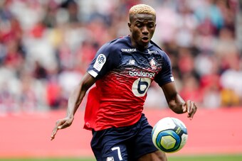 LILLE, FRANCE - AUGUST 11: Victor Osimhen of Lille during the French League 1  match between Lille v Nantes at the Stade Pierre Mauroy on August 11, 2019 in Lille France (Photo by Erwin Spek/Soccrates/Getty Images)