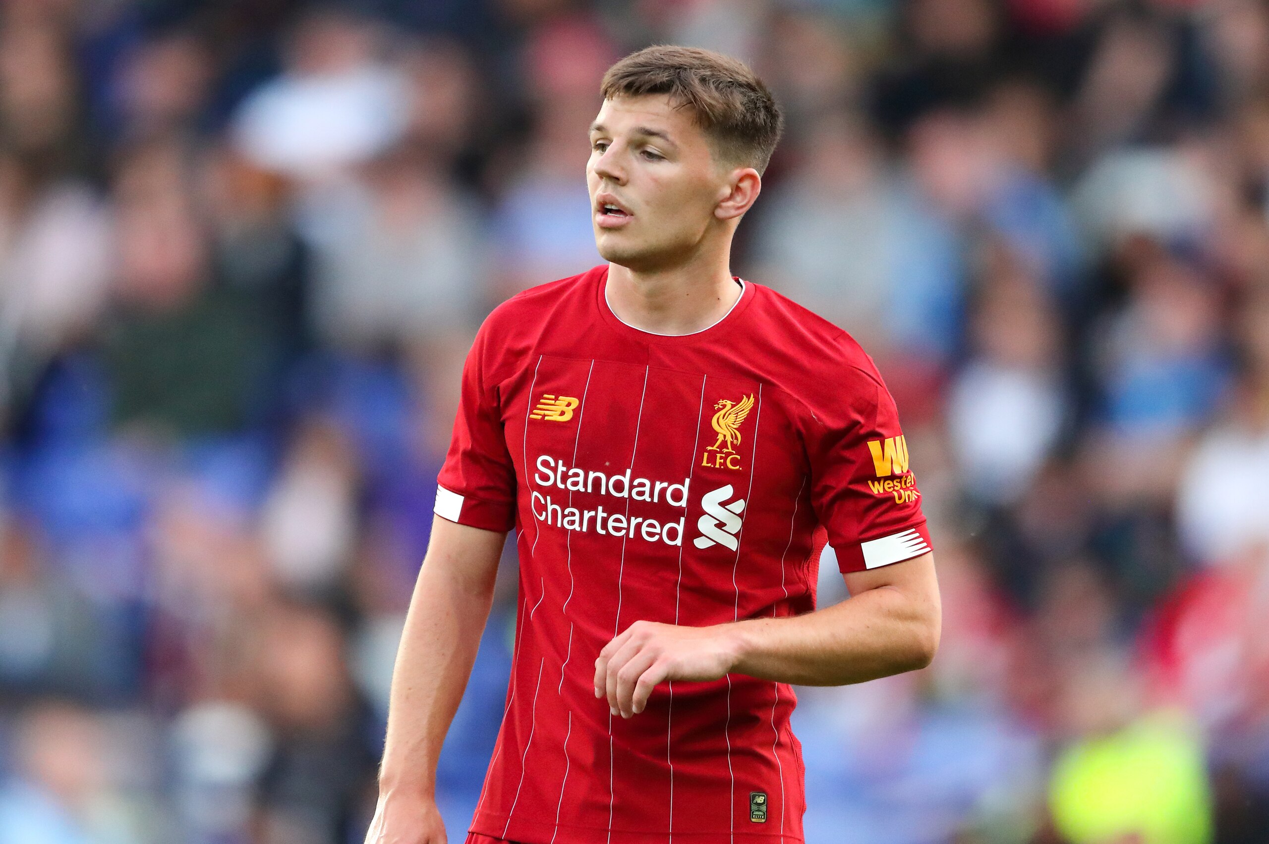 BIRKENHEAD, ENGLAND - JULY 11: Bobby Duncan of Liverpool during the Pre-Season Friendly match between Tranmere Rovers and Liverpool at Prenton Park on July 11, 2019 in Birkenhead, England. (Photo by James Williamson - AMA/Getty Images)