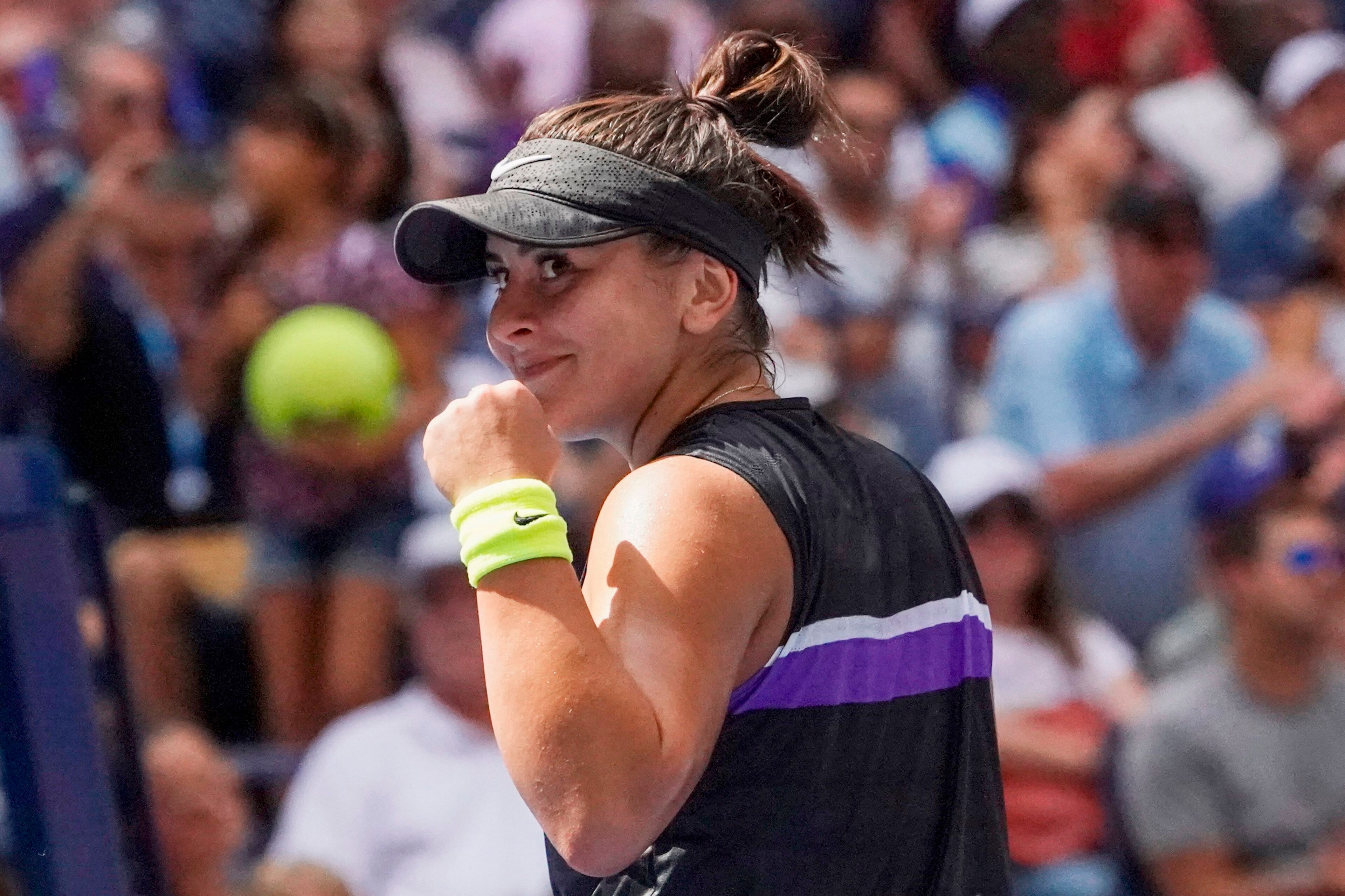 Bianca Andreescu from Canada celebartes her win over Caroline Wozniacki from Denmark during their Round Three Women's Singles match at the 2019 US Open at the USTA Billie Jean King National Tennis Center in New York on August 31, 2019. - Andreescu advanc Bianca Andreescu from Canada celebartes her win over Caroline Wozniacki from Denmark during their Round Three Women's Singles match at the 2019 US Open at the USTA Billie Jean King National Tennis Center in New York on August 31, 2019. - Andreescu advanc