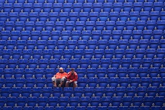 BARCELONA, SPAIN - SEPTEMBER 01: RCD Espanyol supporters are seen in their seats during the Liga match between RCD Espanyol and Granada CF at RCDE Stadium on September 01, 2019 in Barcelona, Spain. (Photo by Alex Caparros/Getty Images)