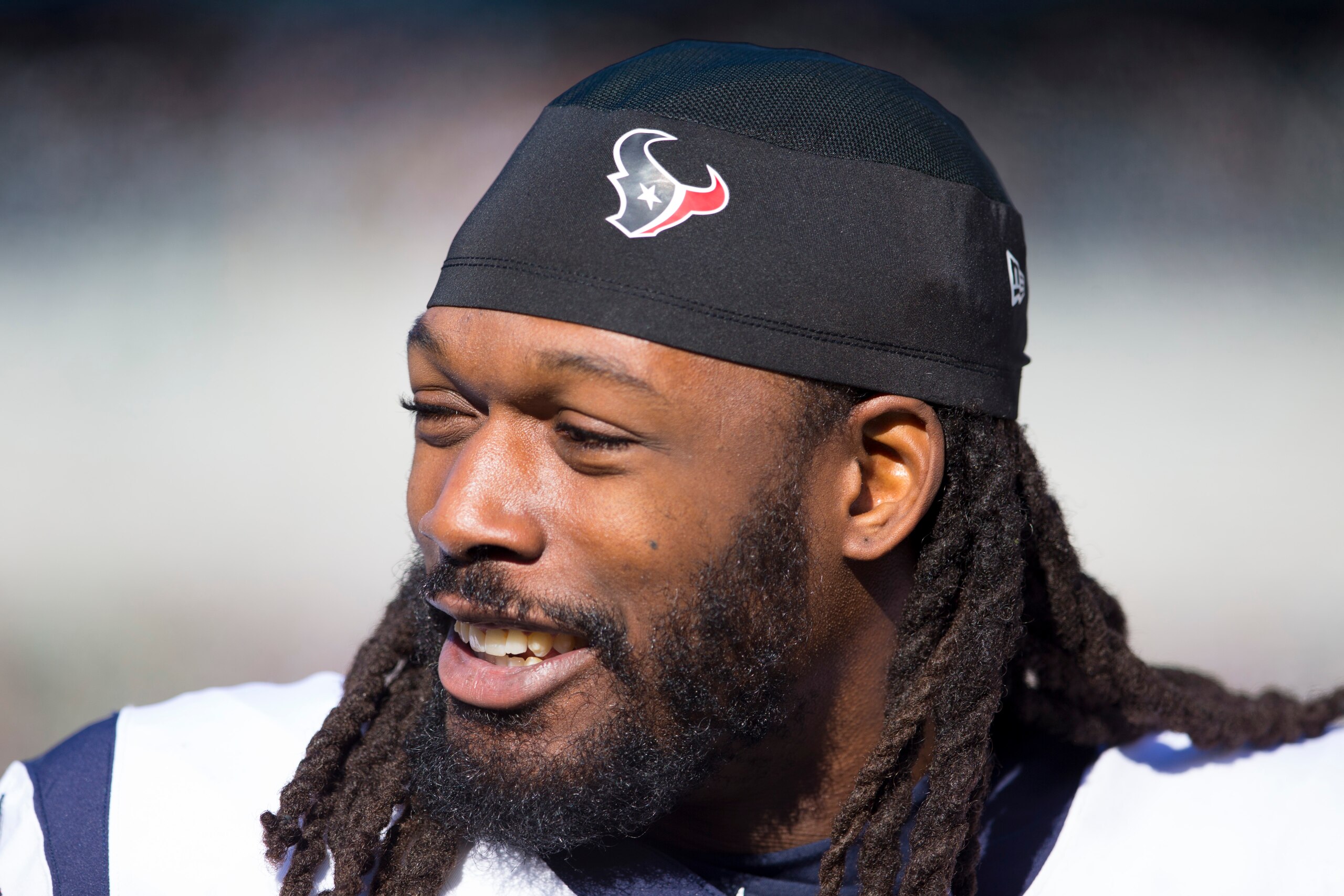 PHILADELPHIA, PA - DECEMBER 23: Jadeveon Clowney #90 of the Houston Texans looks on prior to the game against the Philadelphia Eagles at Lincoln Financial Field on December 23, 2018 in Philadelphia, Pennsylvania. The Eagles defeated the Texans 32-30. (Pho PHILADELPHIA, PA - DECEMBER 23: Jadeveon Clowney #90 of the Houston Texans looks on prior to the game against the Philadelphia Eagles at Lincoln Financial Field on December 23, 2018 in Philadelphia, Pennsylvania. The Eagles defeated the Texans 32-30. (Pho