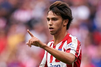 MADRID, SPAIN - SEPTEMBER 01: Joao Felix of Atletico de Madrid celebrates his first goal of the team during the La Liga match between Club Atletico de Madrid and SD Eibar SAD at Wanda Metropolitano on September 01, 2019 in Madrid, Spain. (Photo by Quality
