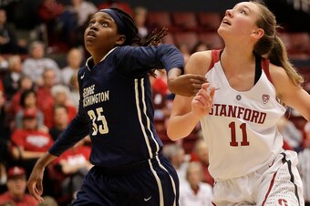Jonquel Jones didn't take a direct path to George Washington University, but after three years there, she left as one of only three women's players in school history with at least 1,000 points, 800 rebounds and 100 blocks.