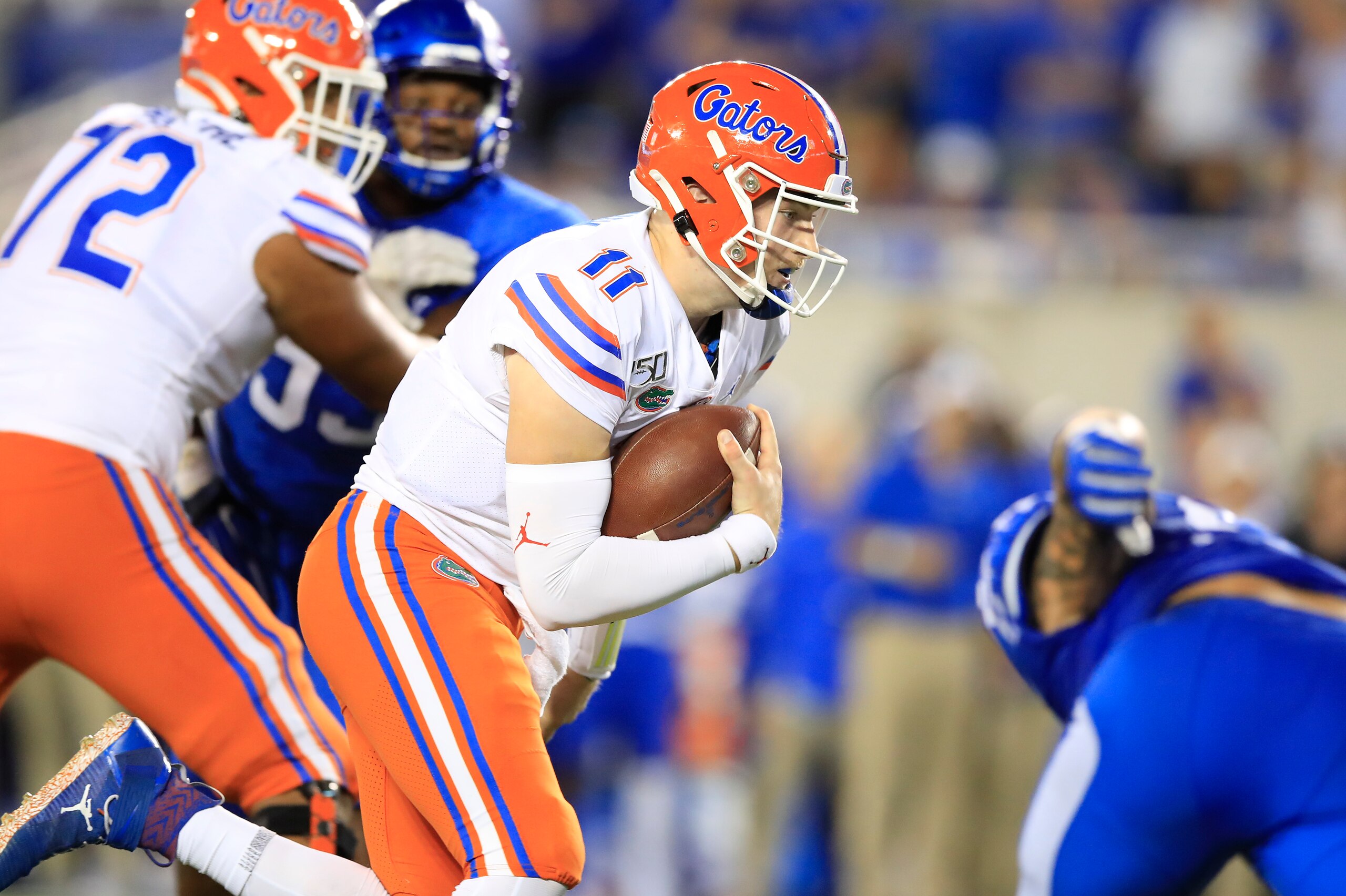 LEXINGTON, KENTUCKY - SEPTEMBER 14:   Kyle Trask #11 of the Florida Gators runs with the ball during the 29- 21 win against the Kentucky Wildcats at Commonwealth Stadium on September 14, 2019 in Lexington, Kentucky. (Photo by Andy Lyons/Getty Images)