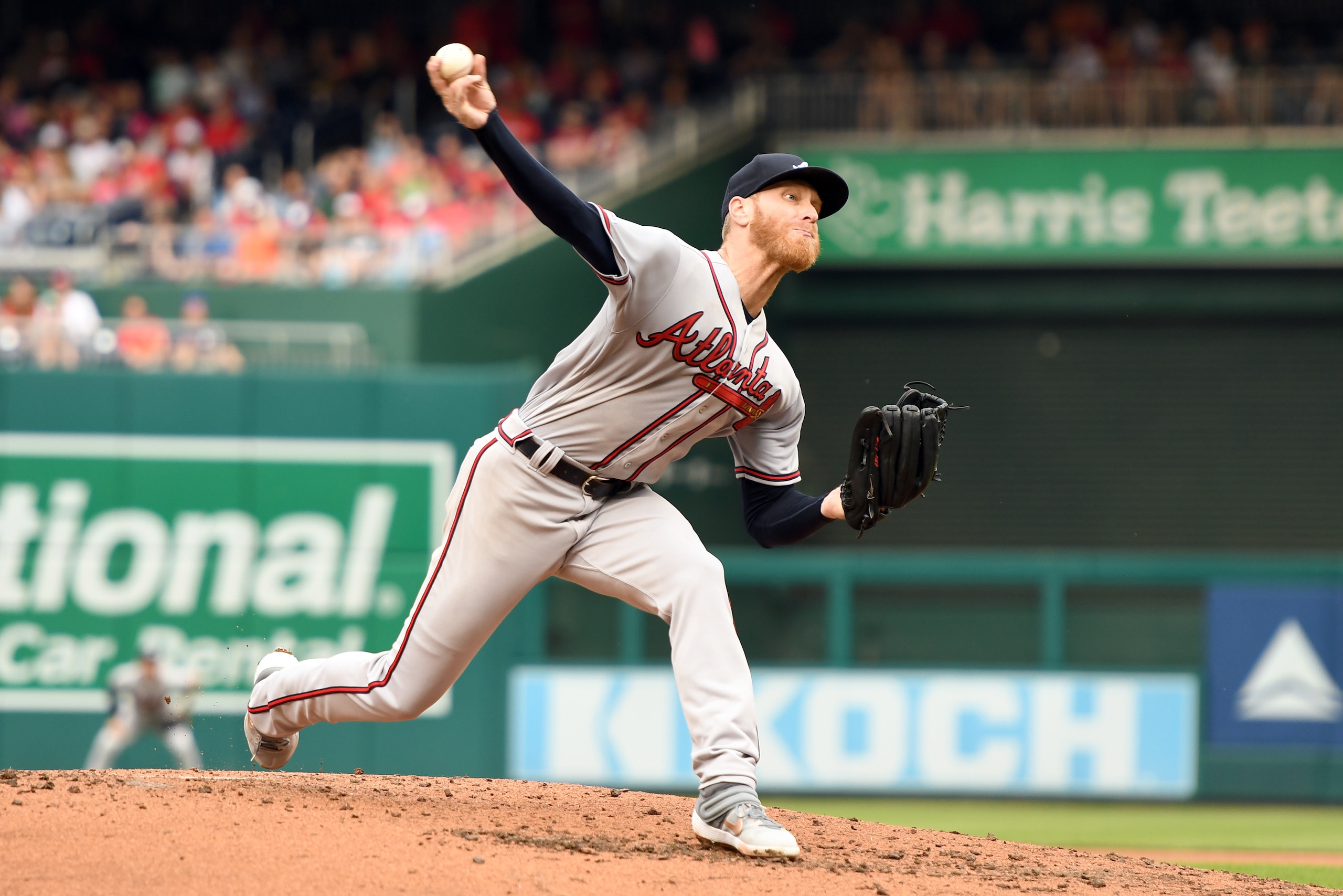 WASHINGTON, DC - SEPTEMBER 14: Mike Foltynewicz #26 of the Atlanta Braves pitches in the third inning during a baseball game against the Washington Nationals at Nationals Park on September 14, 2019 in Washington, DC. (Photo by Mitchell Layton/Getty Imag WASHINGTON, DC - SEPTEMBER 14: Mike Foltynewicz #26 of the Atlanta Braves pitches in the third inning during a baseball game against the Washington Nationals at Nationals Park on September 14, 2019 in Washington, DC. (Photo by Mitchell Layton/Getty Imag