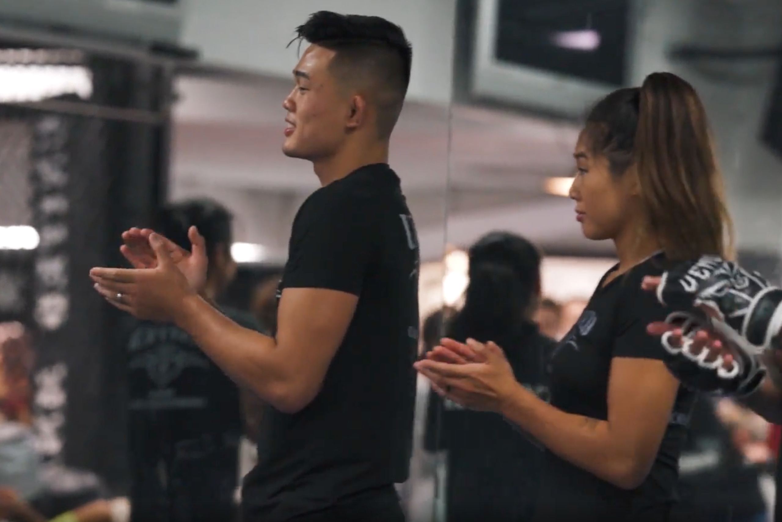 Christian Lee teaching children's class at United MMA alongside sister, Angela Christian Lee teaching children's class at United MMA alongside sister, Angela