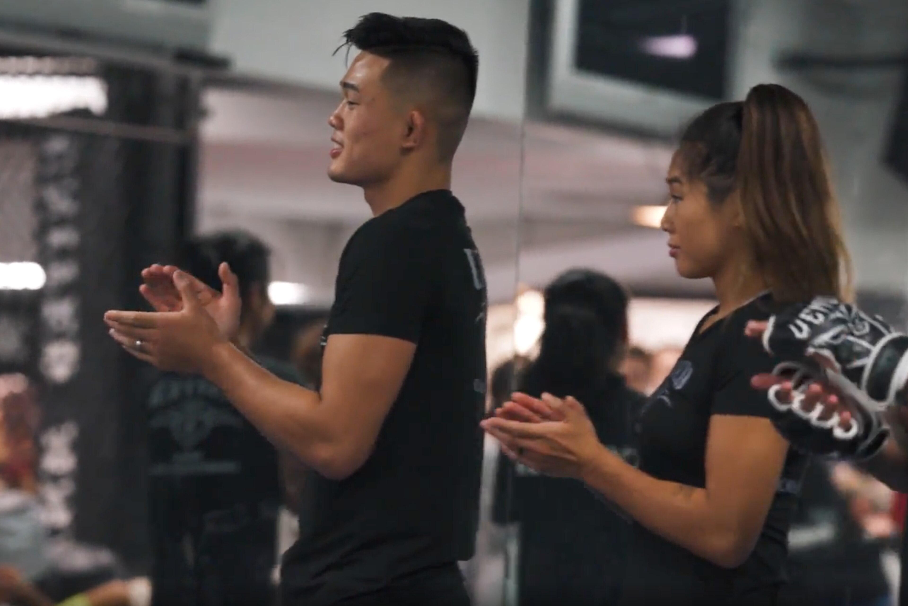 Christian Lee teaching children's class at United MMA alongside sister, Angela Christian Lee teaching children's class at United MMA alongside sister, Angela