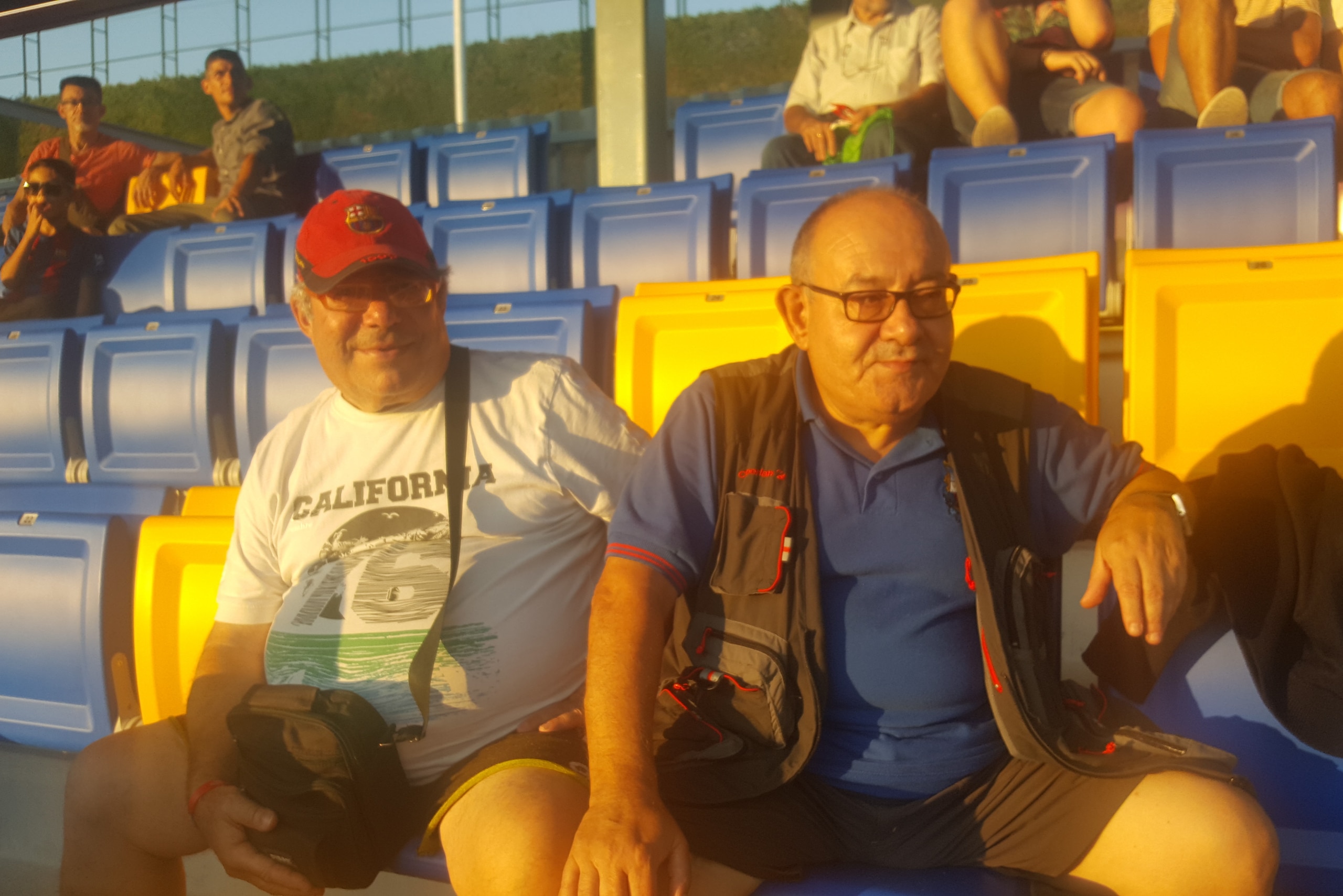 Robert Cros (right) with a fellow member of the Barcelonista Pep Ventura supporters' club Robert Cros (right) with a fellow member of the Barcelonista Pep Ventura supporters' club