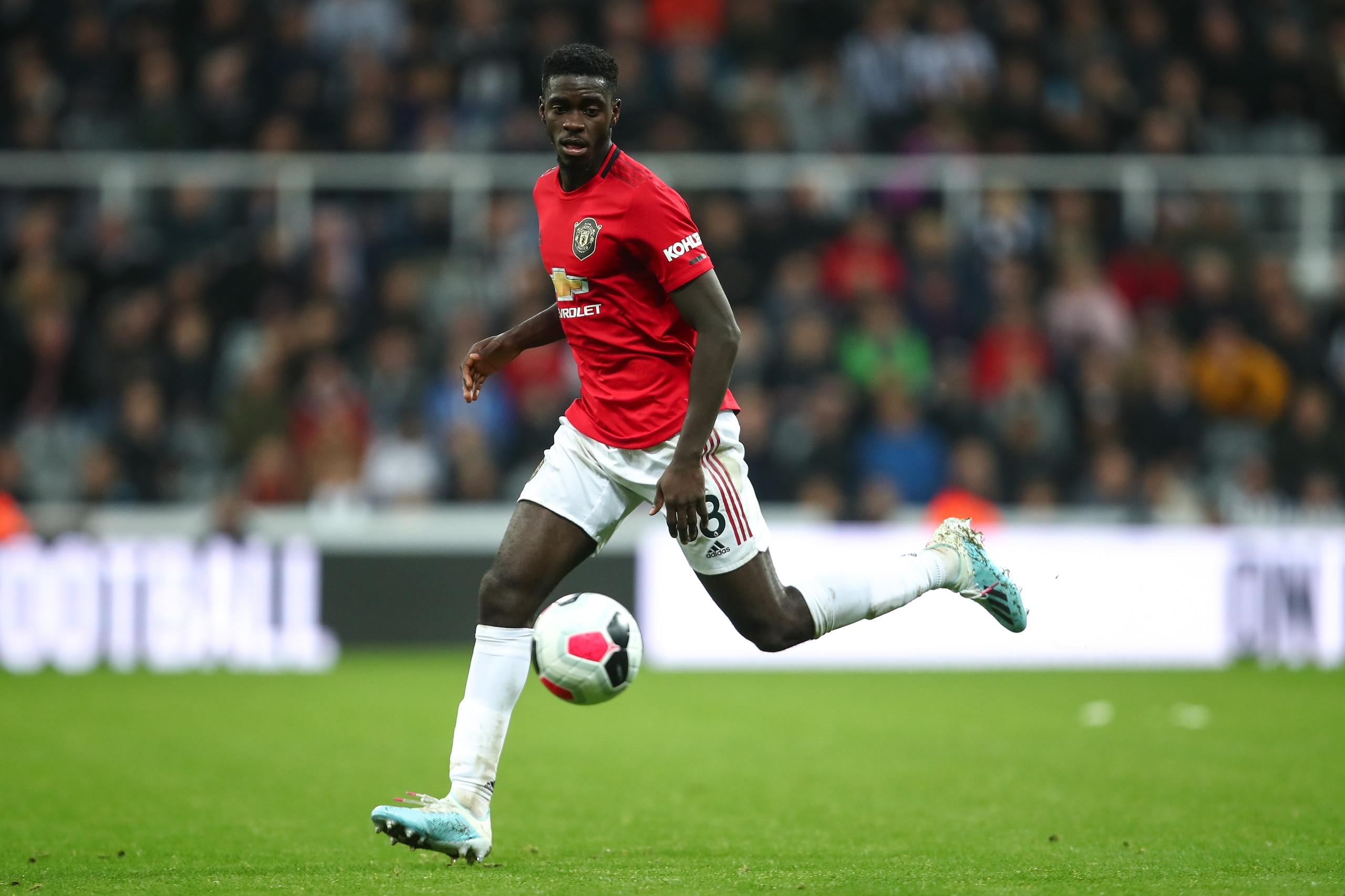 NEWCASTLE UPON TYNE, ENGLAND - OCTOBER 06: Axel Tuanzebe of Manchester United  during the Premier League match between Newcastle United and Manchester United at St. James Park on October 6, 2019 in Newcastle upon Tyne, United Kingdom. (Photo by Robbie Jay