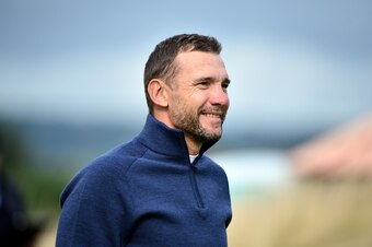 ST ANDREWS, SCOTLAND - SEPTEMBER 27: Former football player, Andriy Shevchenko on the 14th hole during Day two of the Alfred Dunhill Links Championship at Carnoustie Golf Links on September 27, 2019 in St Andrews, United Kingdom. (Photo by Mark Runnacles/