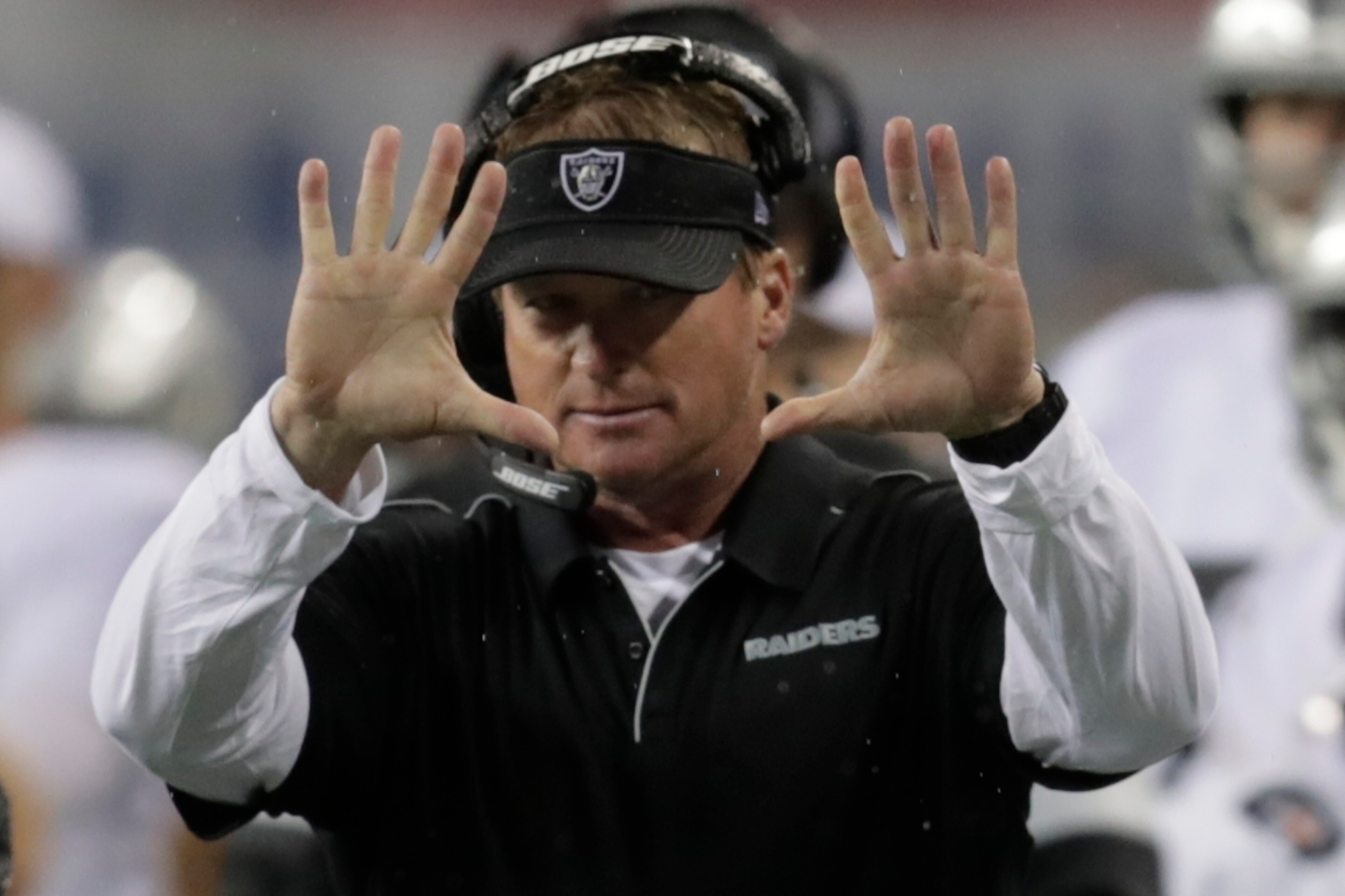 Oakland Raiders head coach Jon Gruden Oakland Raiders head coach Jon Gruden