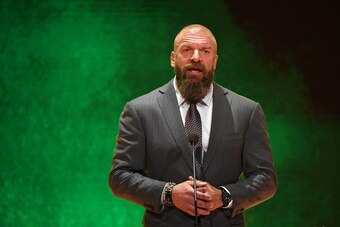 LAS VEGAS, NEVADA - OCTOBER 11:  WWE Executive Vice President of Talent, Live Events and Creative Paul