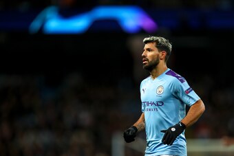 MANCHESTER, ENGLAND - OCTOBER 01: Sergio Aguero of Manchester City during the UEFA Champions League group C match between Manchester City and Dinamo Zagreb at Etihad Stadium on October 1, 2019 in Manchester, United Kingdom. (Photo by Robbie Jay Barratt - 