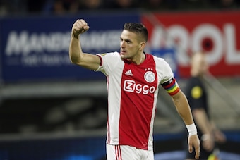 Dusan Tadic of Ajax during the Dutch Eredivisie match between RKC Waalwijk and Ajax Amsterdam at Mandemakers Stadium on October 19, 2019 in Waalwijk, The Netherlands(Photo by ANP Sport via Getty Images)