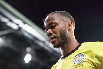 LONDON, ENGLAND - OCTOBER 19: Raheem Sterling of Manchester City looks on during the Premier League match between Crystal Palace and Manchester City at Selhurst Park on October 19, 2019 in London, United Kingdom. (Photo by Sebastian Frej/MB Media/Getty Im