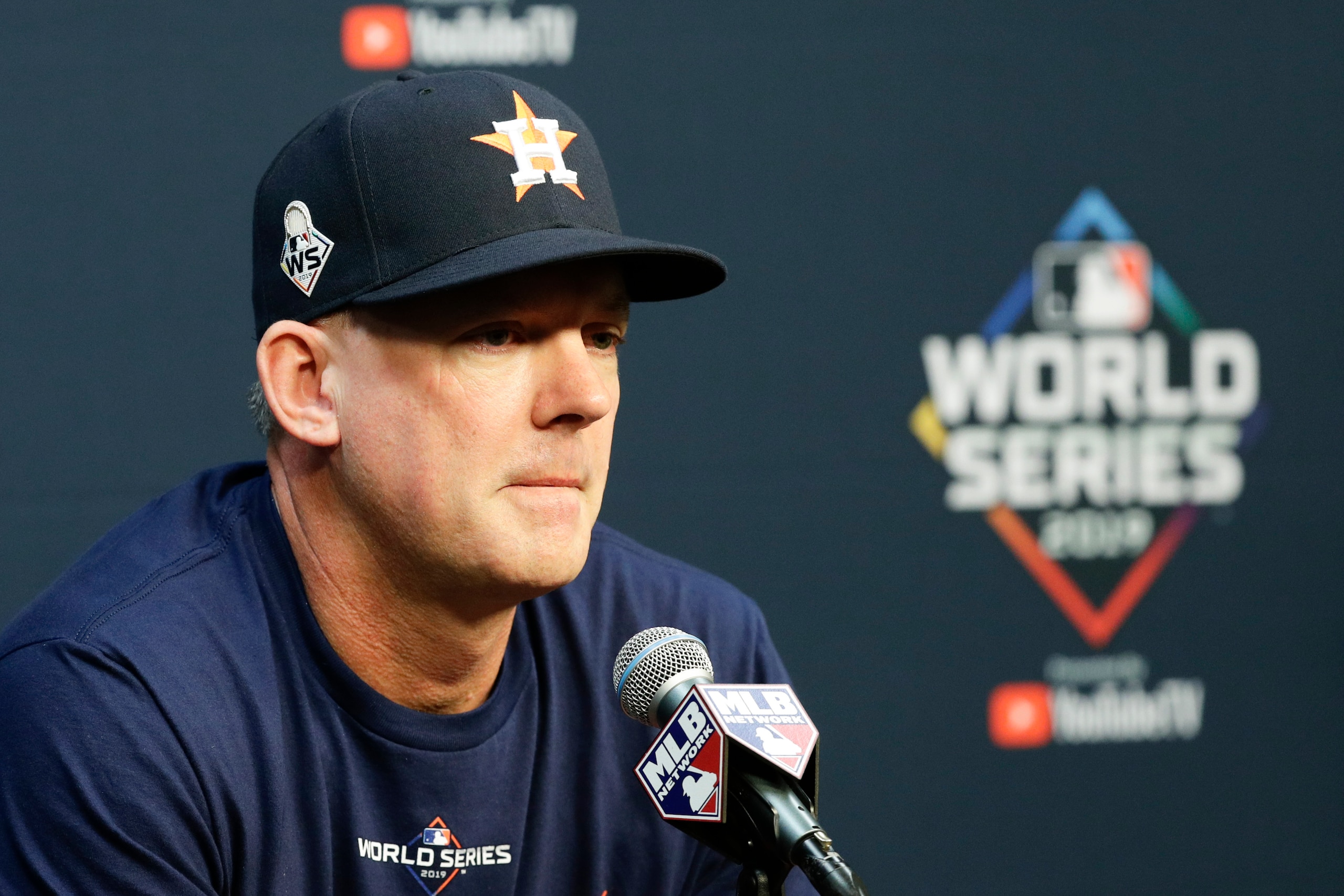 With silence coming from the Astros front office for days, manager AJ Hinch was left to comment on the inappropriate clubhouse behavior of an assistant GM. With silence coming from the Astros front office for days, manager AJ Hinch was left to comment on the inappropriate clubhouse behavior of an assistant GM.