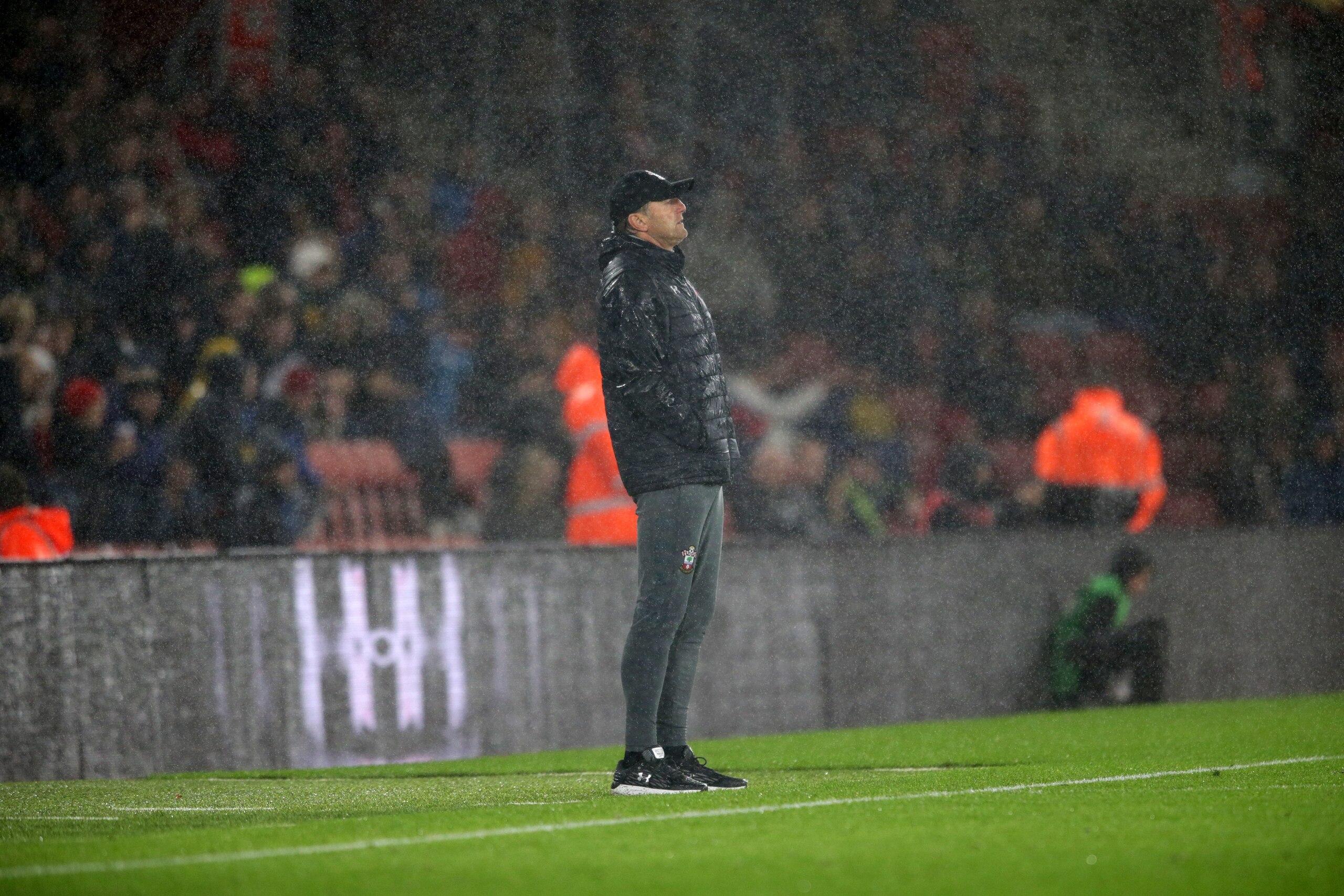 SOUTHAMPTON, ENGLAND - OCTOBER 25: Ralph Hasenhuttl of Southampton during the Premier League match between Southampton FC and Leicester City at St Mary's Stadium on October 25, 2019 in Southampton, United Kingdom. (Photo by Robin Jones/Getty Images)