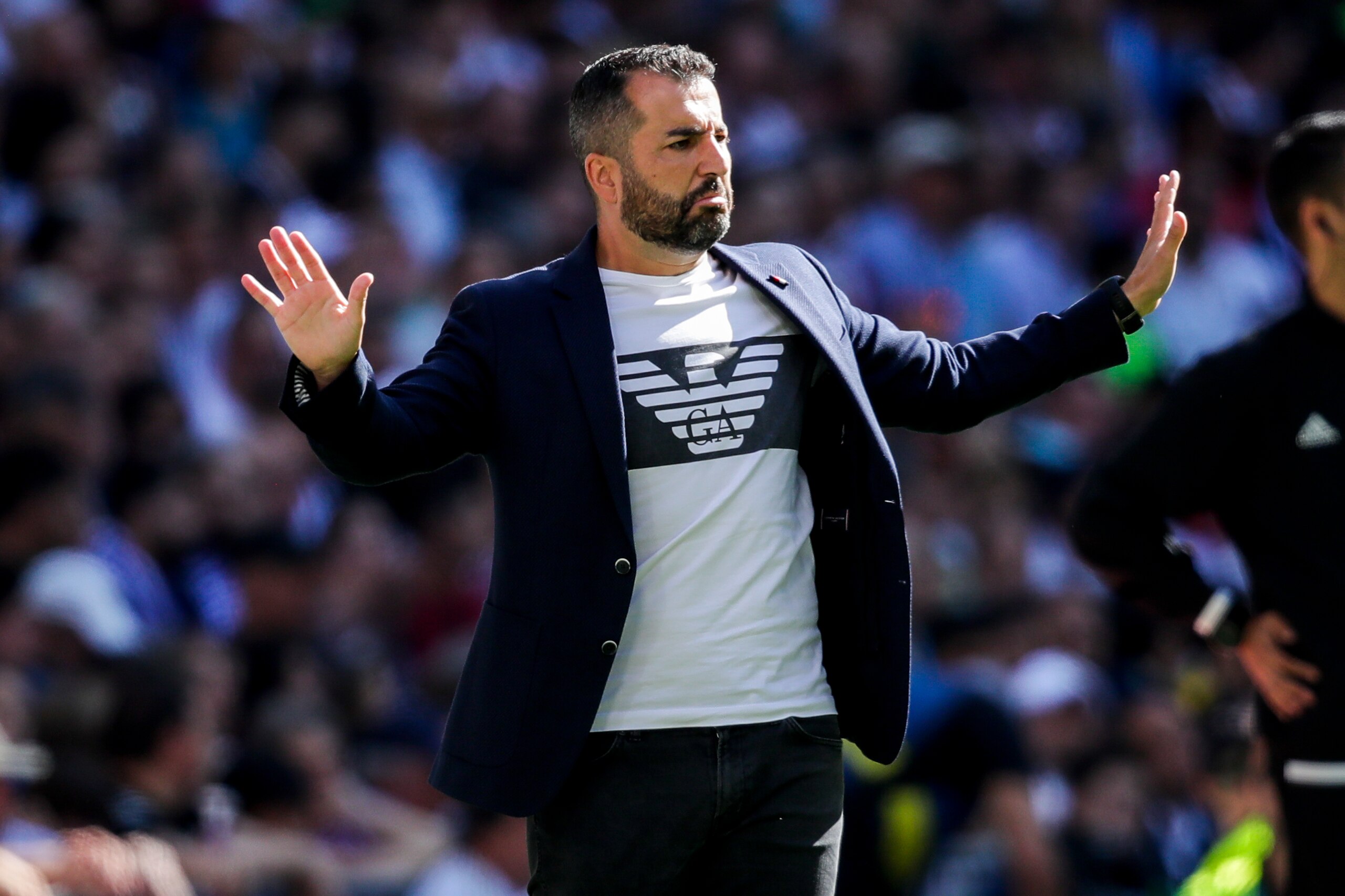 MADRID, SPAIN - OCTOBER 5: coach Diego Martinez Penas of Granada CF during the La Liga Santander  match between Real Madrid v Granada at the Santiago Bernabeu on October 5, 2019 in Madrid Spain (Photo by David S. Bustamante/Soccrates/Getty Images)