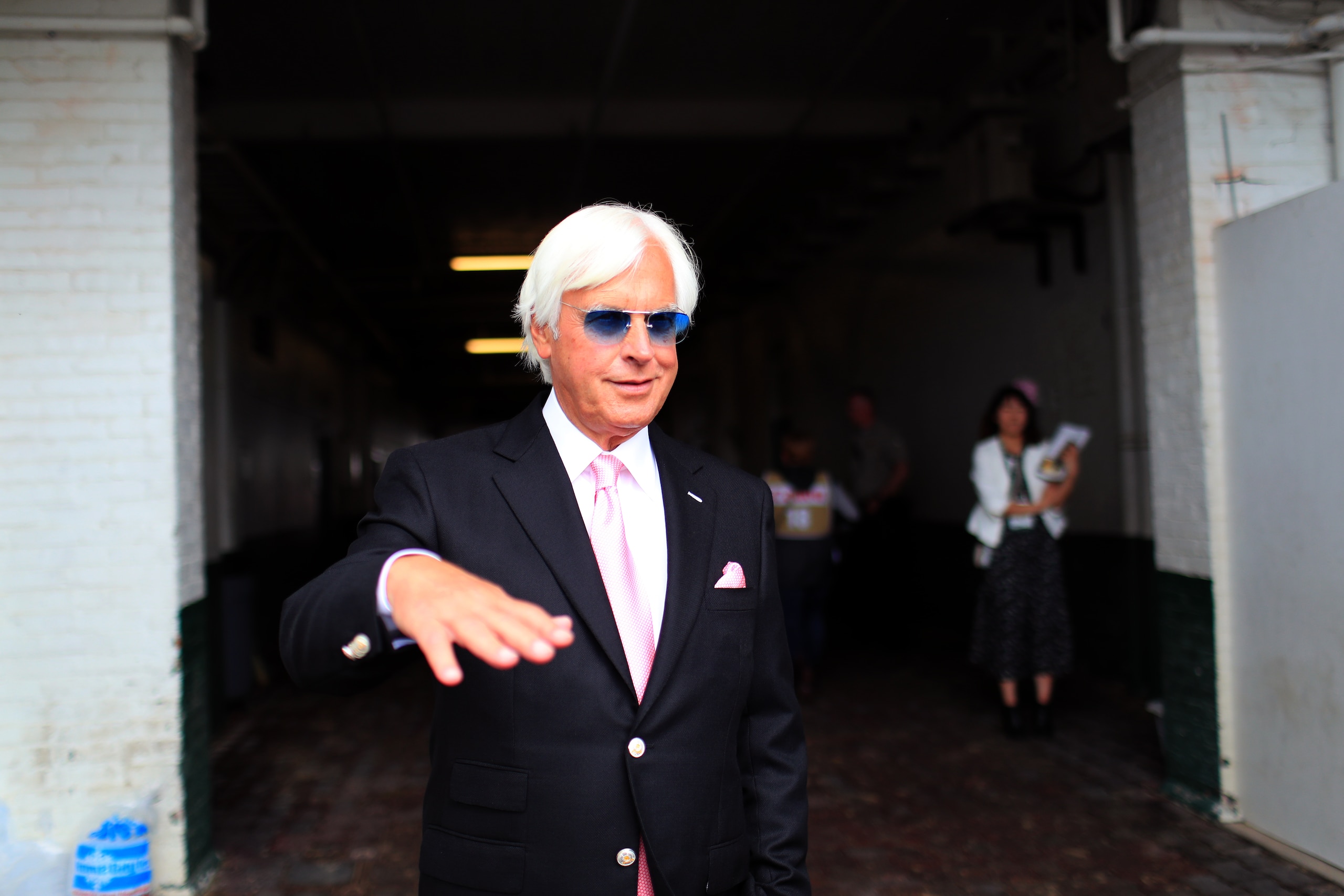 LOUISVILLE, KENTUCKY - MAY 03: Kentucky Derby trainer Bob Baffert looks on before the 145th running of the Kentucky Oaks at Churchill Downs on May 3, 2019 in Louisville, Kentucky. (Photo by Tom Pennington/Getty Images)