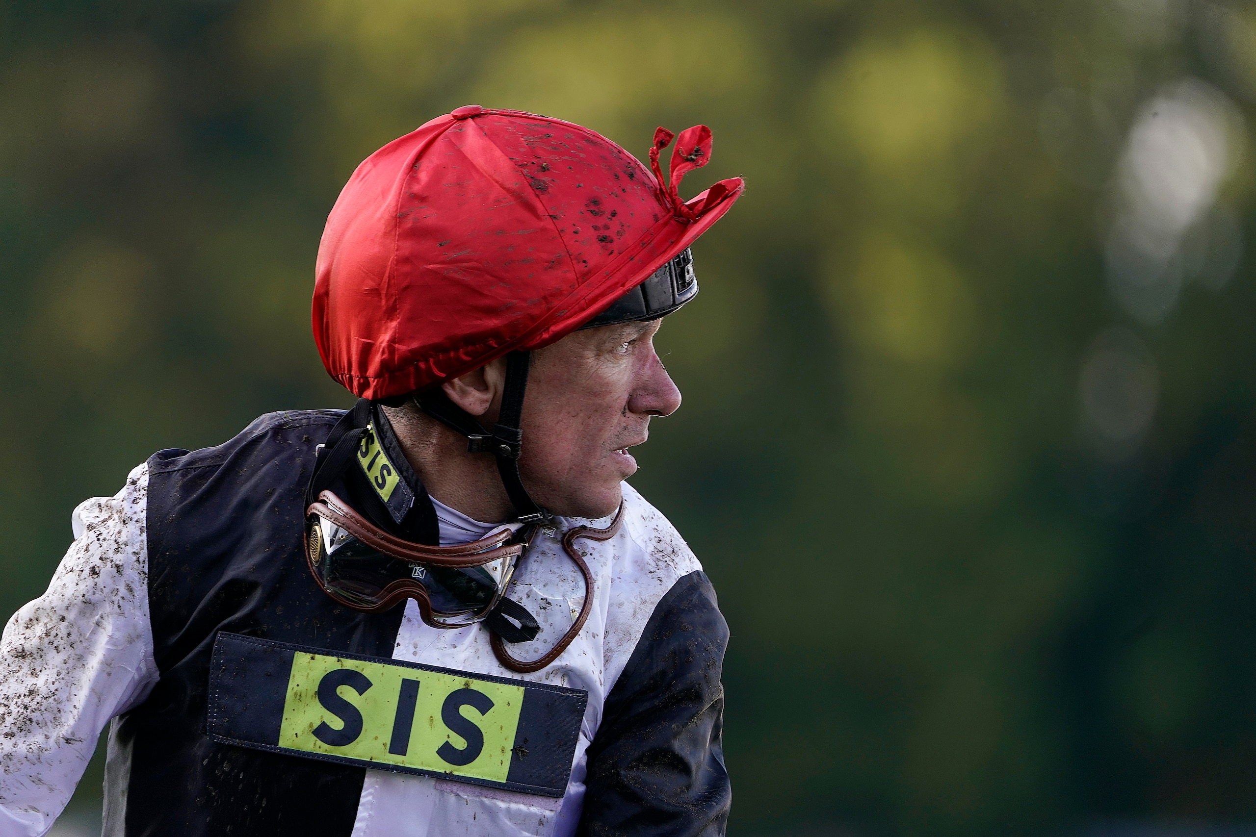 ASCOT, ENGLAND - OCTOBER 19: Frankie Dettori after riding Star Catcher to win The Qipco British Champions Fillies & Mares Stakes during the QIPCO British Champions Day at Ascot Racecourse on October 19, 2019 in Ascot, England. (Photo by Alan Crowhurst/Get