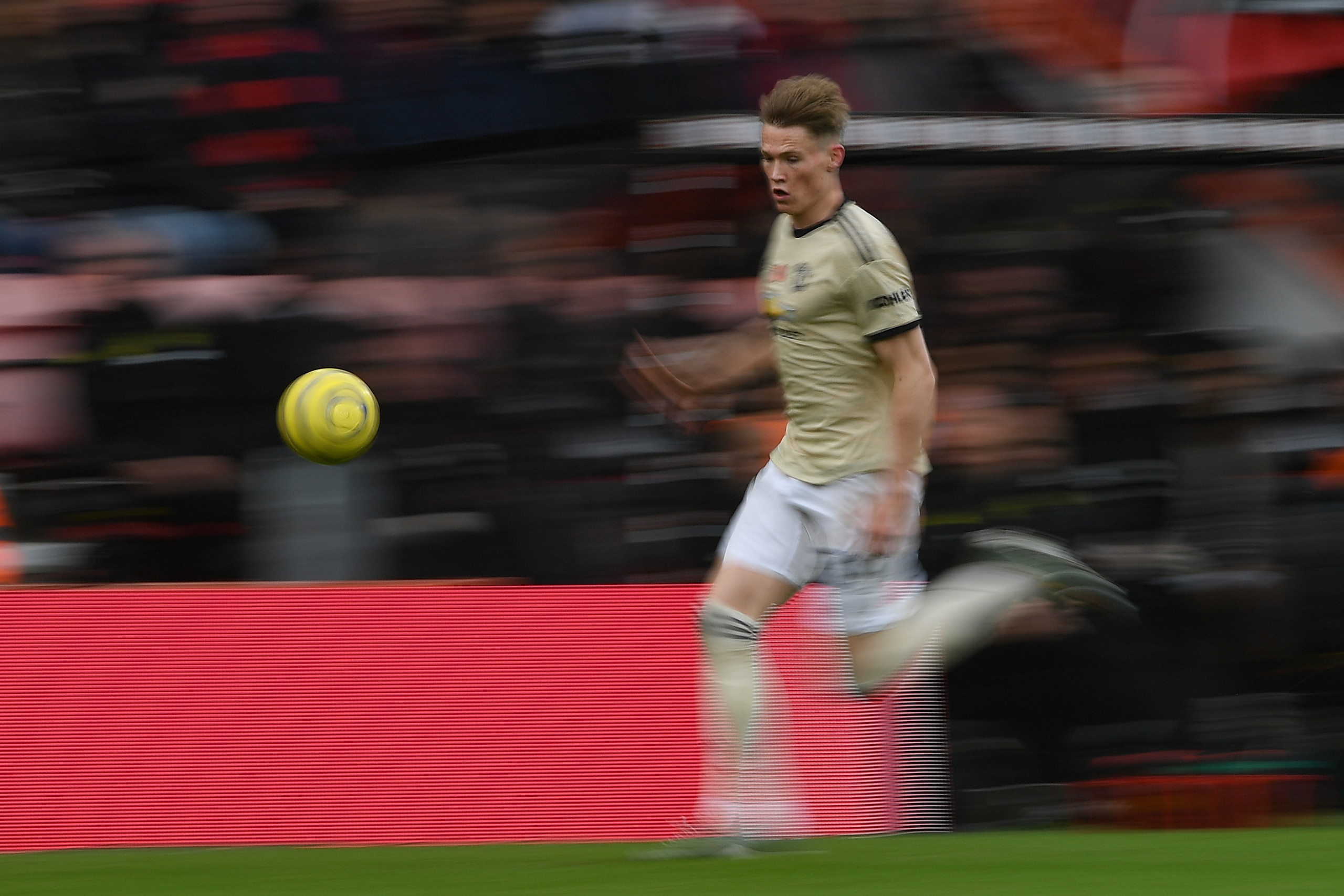 BOURNEMOUTH, ENGLAND - NOVEMBER 02: Scott McTominay of Manchester United in action during the Premier League match between AFC Bournemouth and Manchester United at Vitality Stadium on November 02, 2019 in Bournemouth, United Kingdom. (Photo by Mike Hewitt