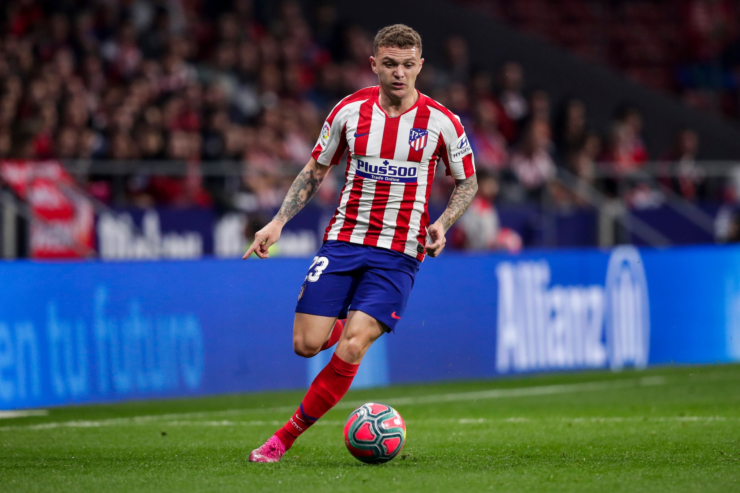 MADRID, SPAIN - OCTOBER 26: Kieran Trippier of Atletico Madrid during the La Liga Santander  match between Atletico Madrid v Athletic de Bilbao at the Estadio Wanda Metropolitano on October 26, 2019 in Madrid Spain (Photo by David S. Bustamante/Soccrates/