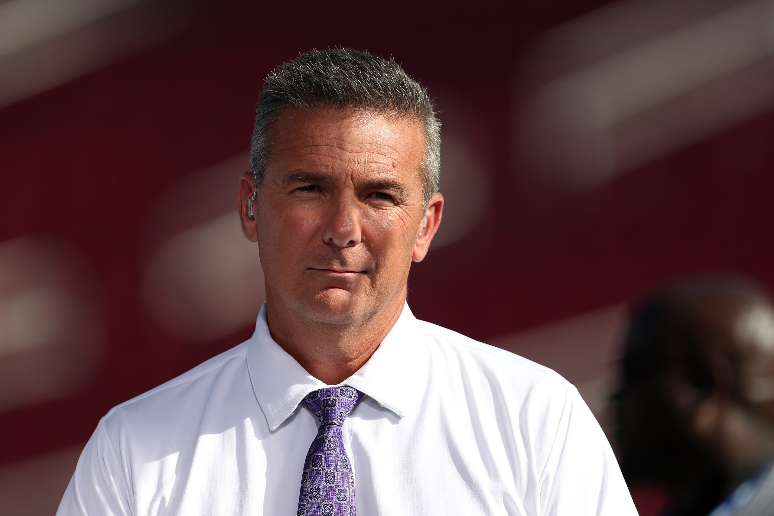 LOS ANGELES, CALIFORNIA - SEPTEMBER 20: Former player Urban Meyer, rumored to be the next USC head coach, appears at the USC game against the Utah Utes at Los Angeles Memorial Coliseum on September 20, 2019 in Los Angeles, California. (Photo by Meg Olipha