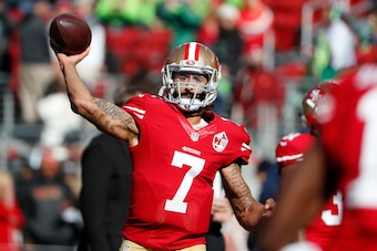 Kaerpernick threw for 72 touchdowns and 30 interceptions in six seasons with the 49ers before finding himself unable to secure another offer in the NFL.