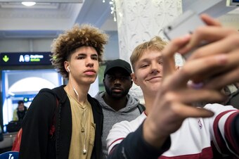 LaMelo in Lithuania in January of 2018