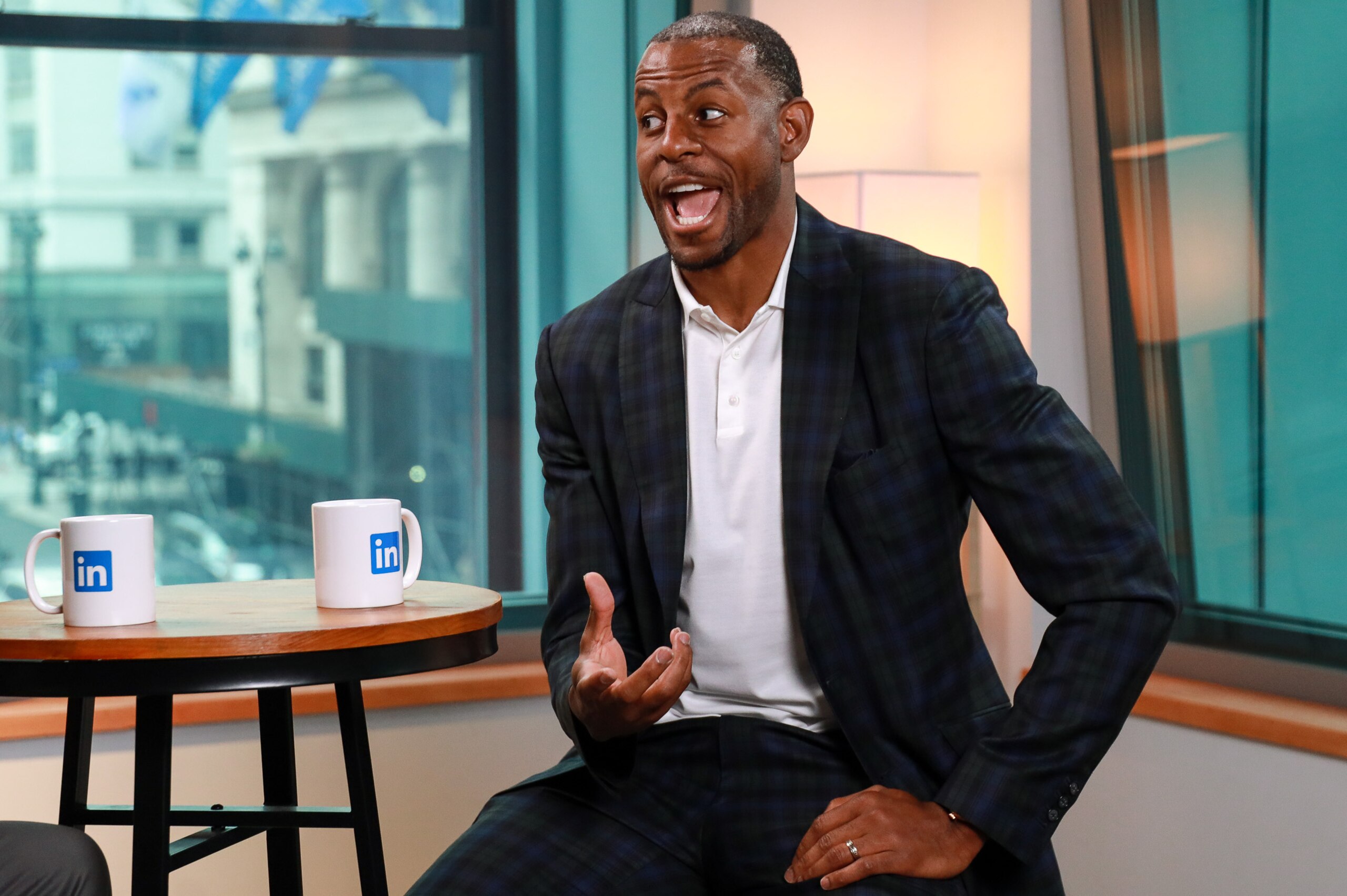 NEW YORK, NY - JUNE 25: Andre Iguodala at LinkedIn on June 25, 2019 in New York City. (Photo by Jason Mendez/Getty Images) NEW YORK, NY - JUNE 25: Andre Iguodala at LinkedIn on June 25, 2019 in New York City. (Photo by Jason Mendez/Getty Images)