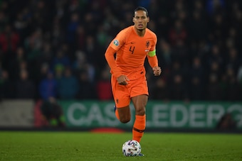 BELFAST, NORTHERN IRELAND - NOVEMBER 16: Virgil van Dijk of Netherlands in action during the UEFA Euro 2020 qualifier between Northern Ireland  and The Netherlands at Windsor Park on November 16, 2019 in Belfast, Northern Ireland. (Photo by Mike Hewitt/Ge