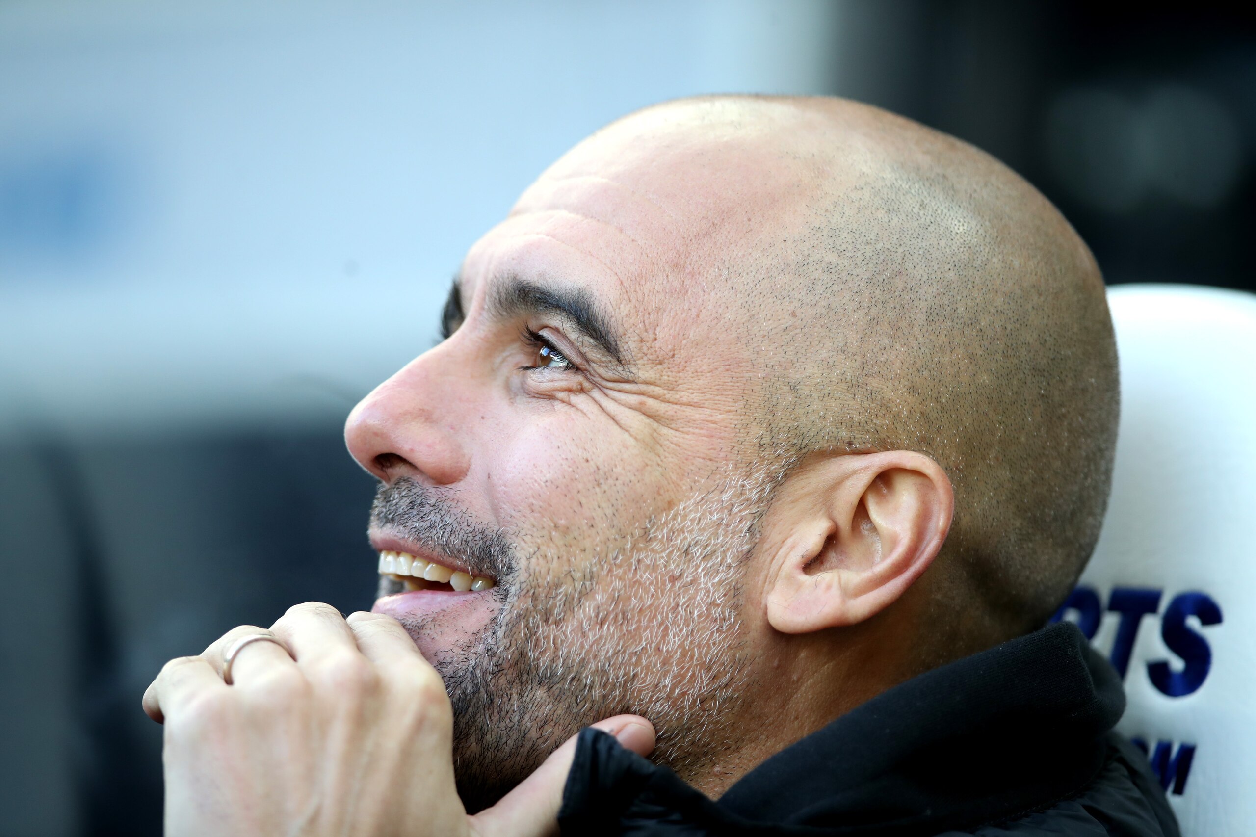 NEWCASTLE UPON TYNE, ENGLAND - NOVEMBER 30: Pep Guardiola, Manager of Manchester City looks on prior to the Premier League match between Newcastle United and Manchester City at St. James Park on November 30, 2019 in Newcastle upon Tyne, United Kingdom. (P