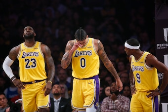 LeBron James, Kyle Kuzma and Rajon Rondo.