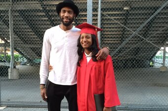 Rasual and Raven at a school graduation.